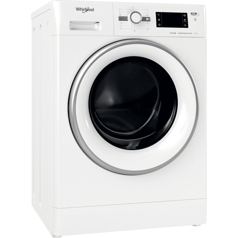 Whirlpool Washer dryer Samostojni FWDG 971682E WSV EU N Bela Front loader Perspective