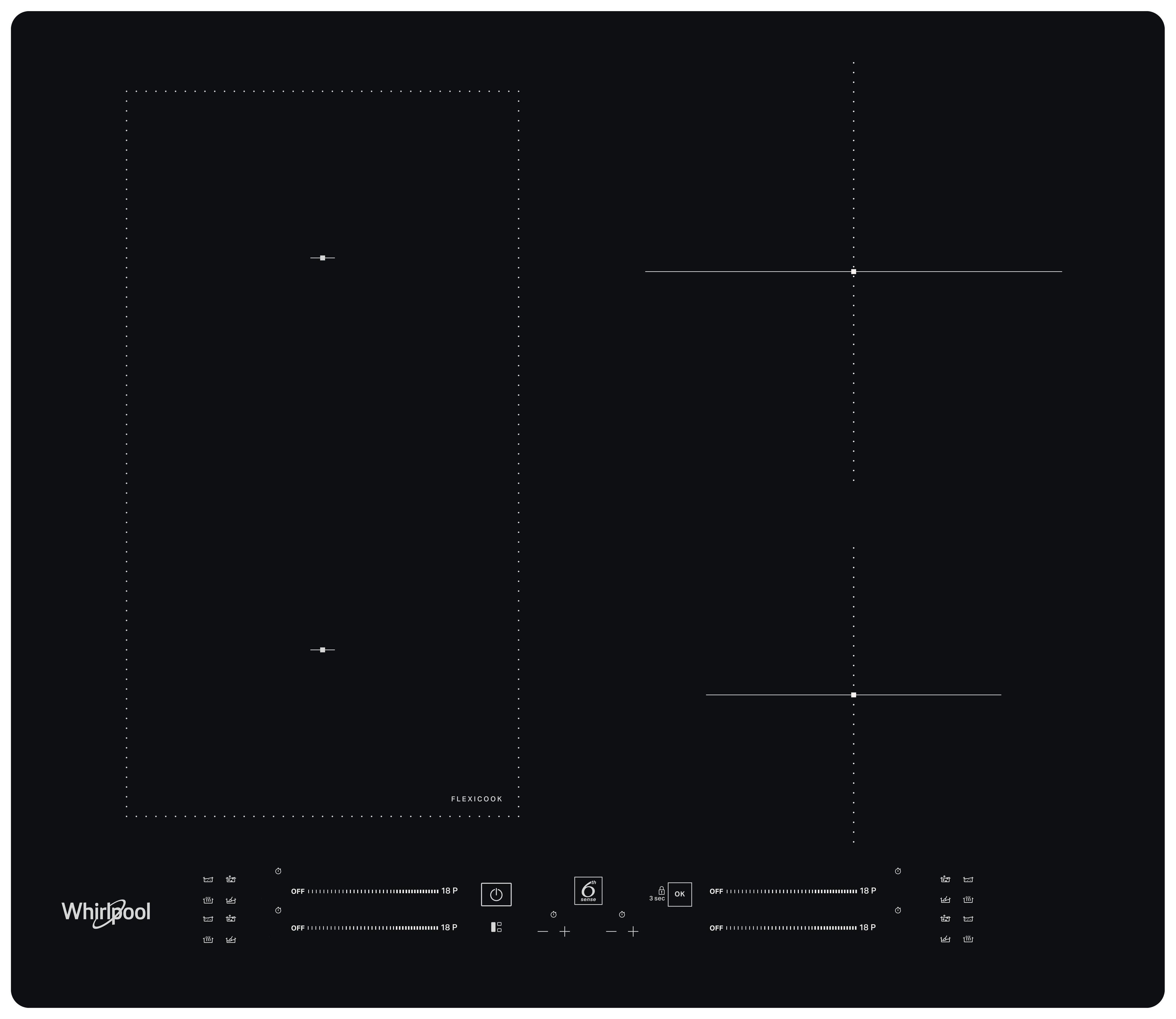 Whirlpool Főzőlap WL S7960 NE Fekete Induction vitroceramic Frontal