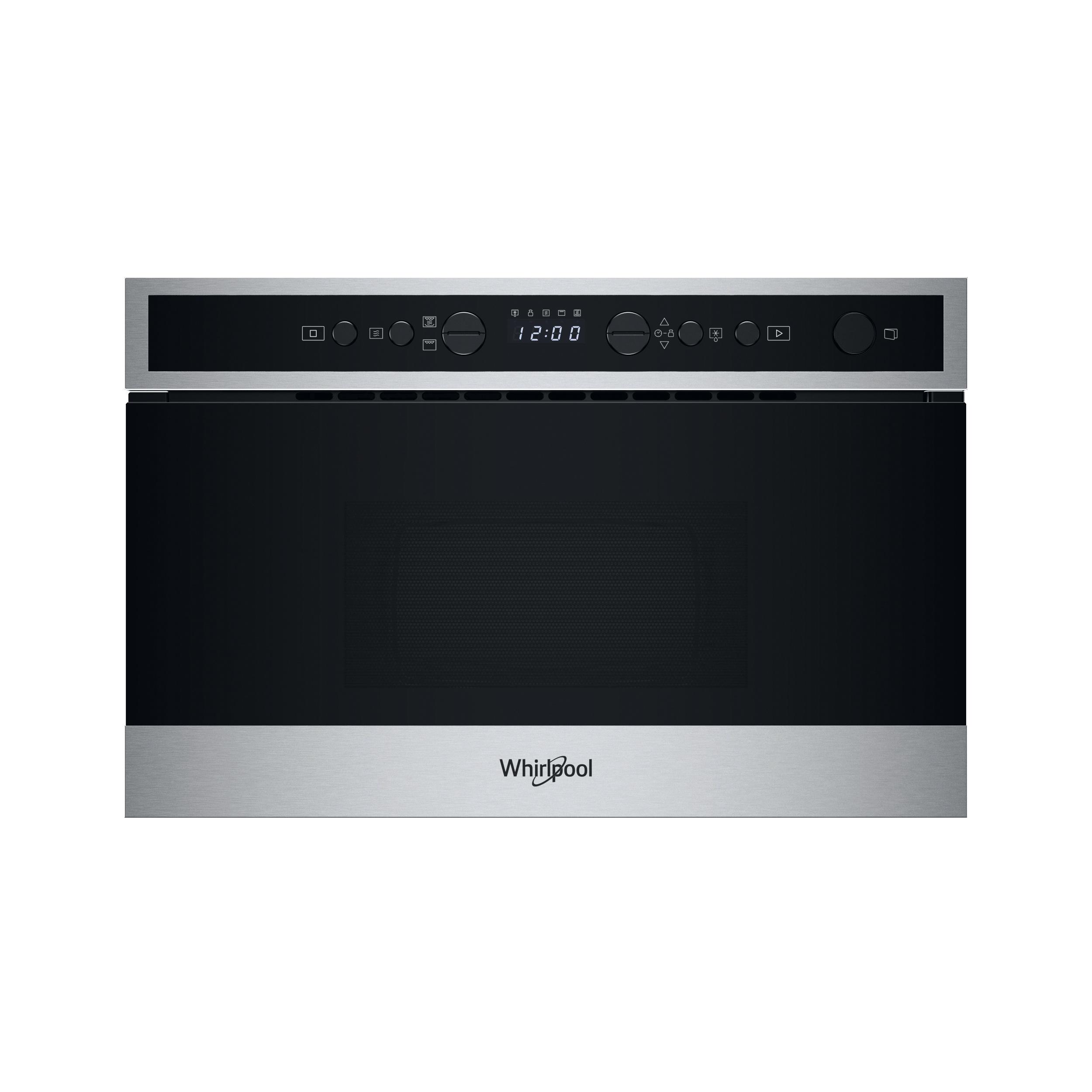 Whirlpool Micro-ondas Encastre WMN4I4BX Aço inoxidável Eletrónico 22 MO + Função Grill 750 Frontal