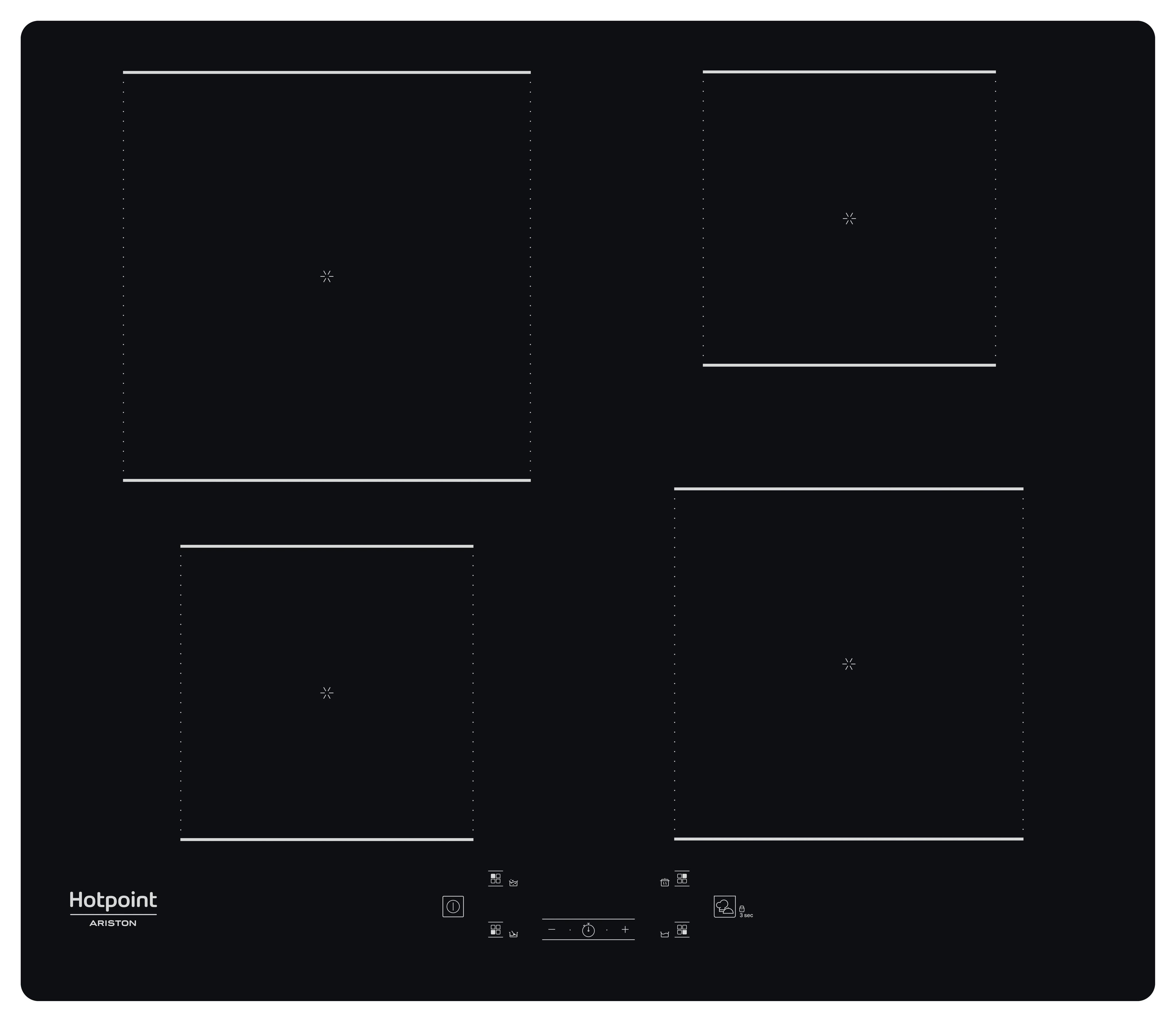 Hotpoint_Ariston Table de cuisson HQ 5660S NE Noir Induction vitroceramic Frontal