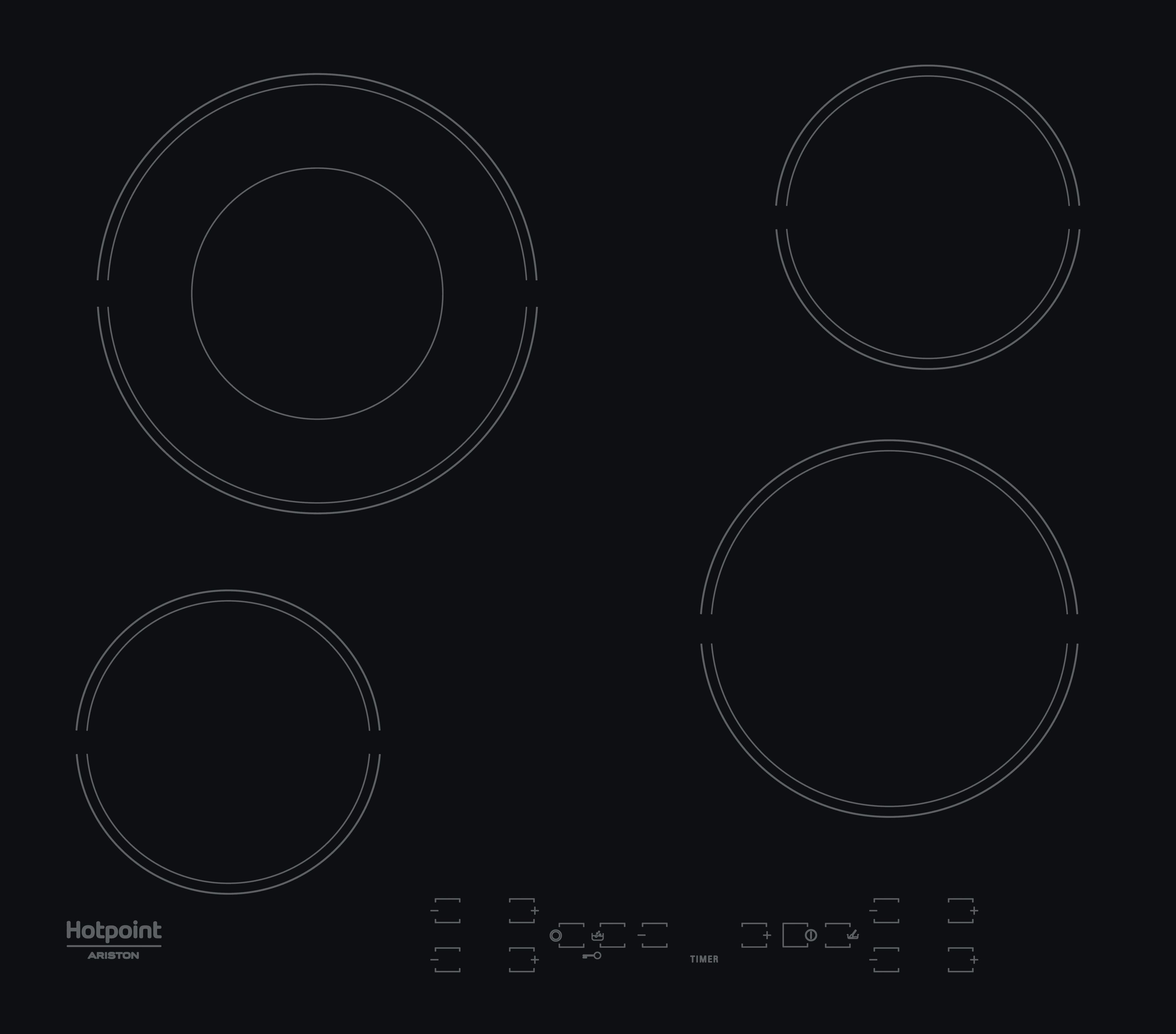 Hotpoint_Ariston Печка HR 615 C Черно Radiant vitroceramic Frontal