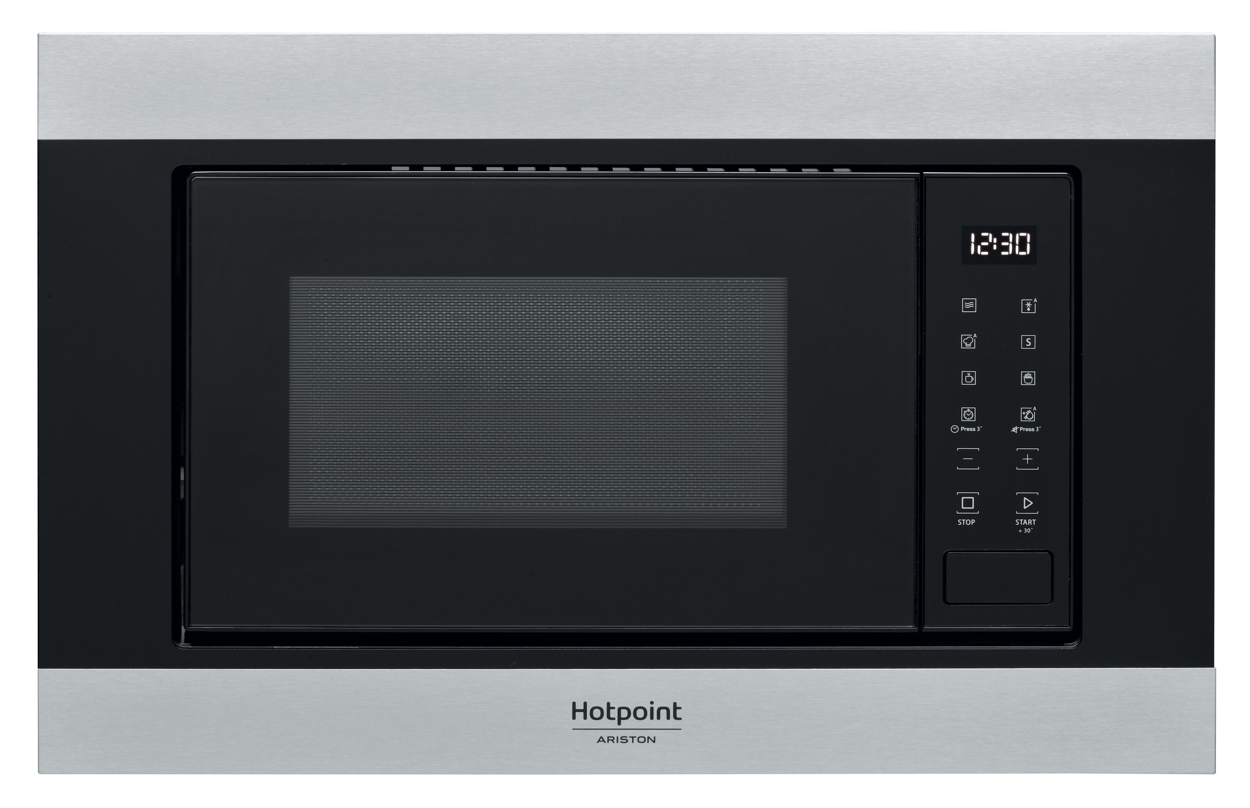 Micro-ondes encastrable Hotpoint : couleur acier inoxydable