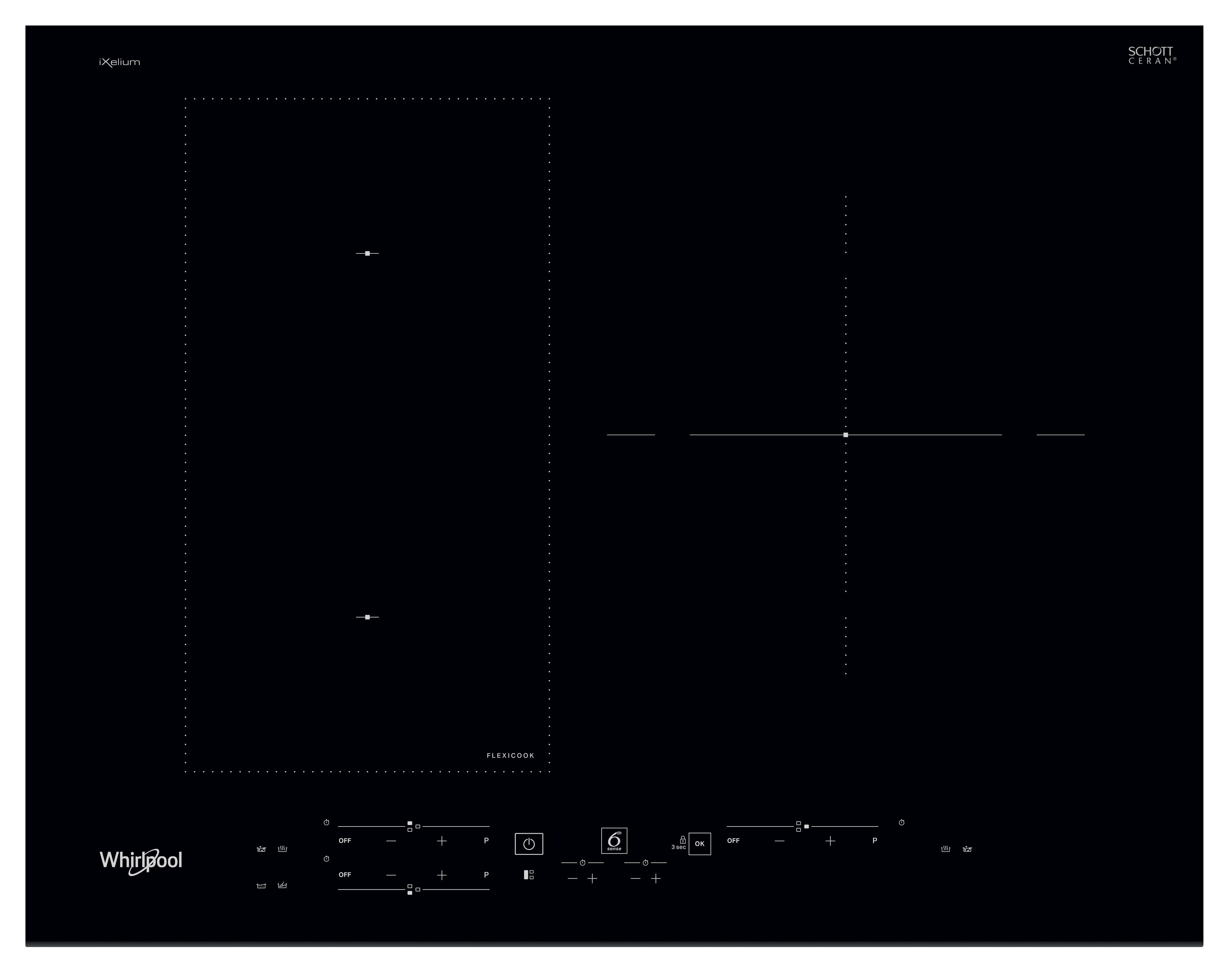 Whirlpool Table de cuisson WL B3965 BF/IXL Noir Induction vitroceramic Frontal