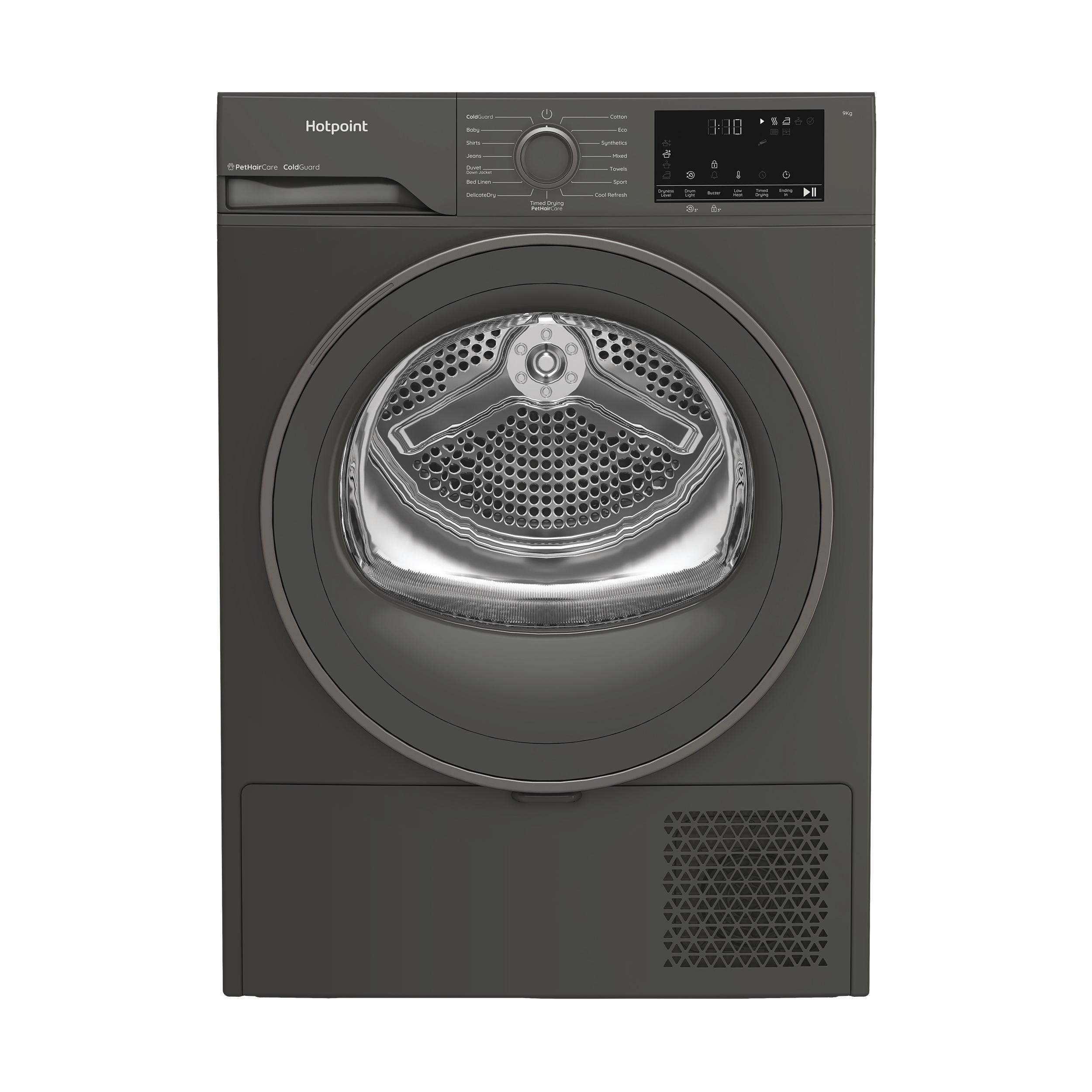 Hotpoint Dryer HHD D90 GG IRE Dark Grey Frontal