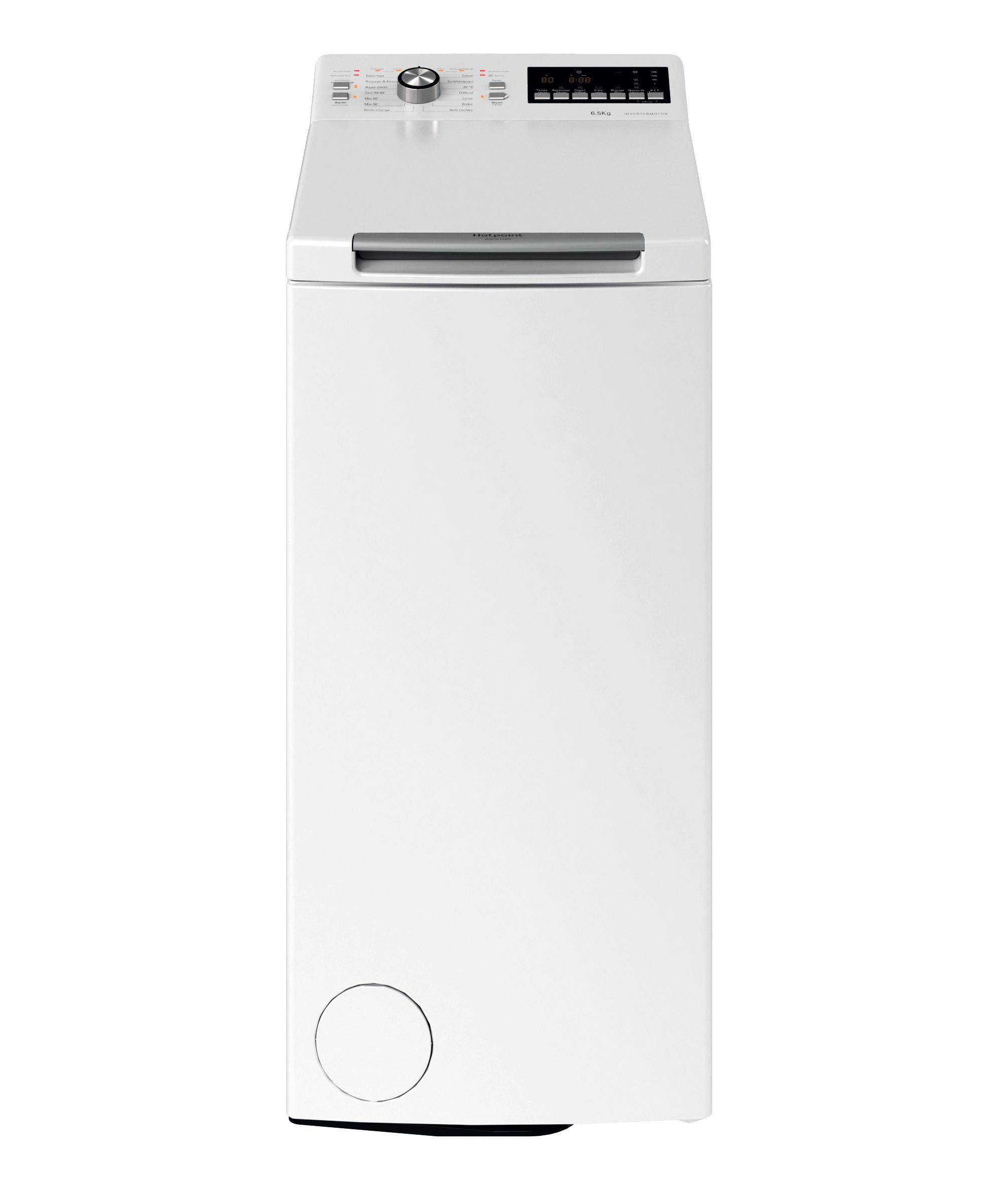 Hotpoint_Ariston Lave-linge Pose-libre WMTG 6524B FR/N Blanc Lave-linge top C Frontal