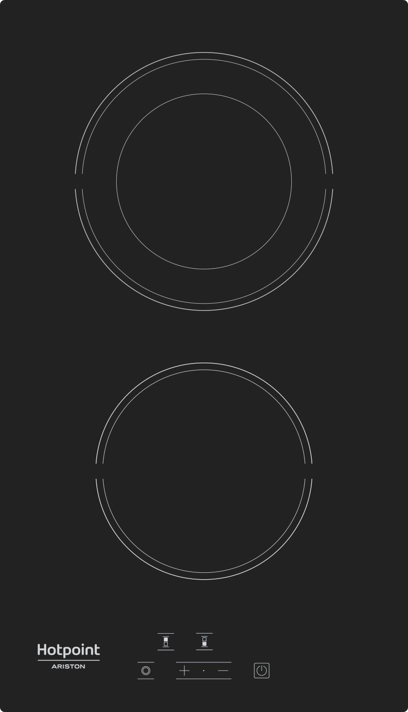 Hotpoint_Ariston Печка HRD 5030 B Черно Radiant vitroceramic Frontal