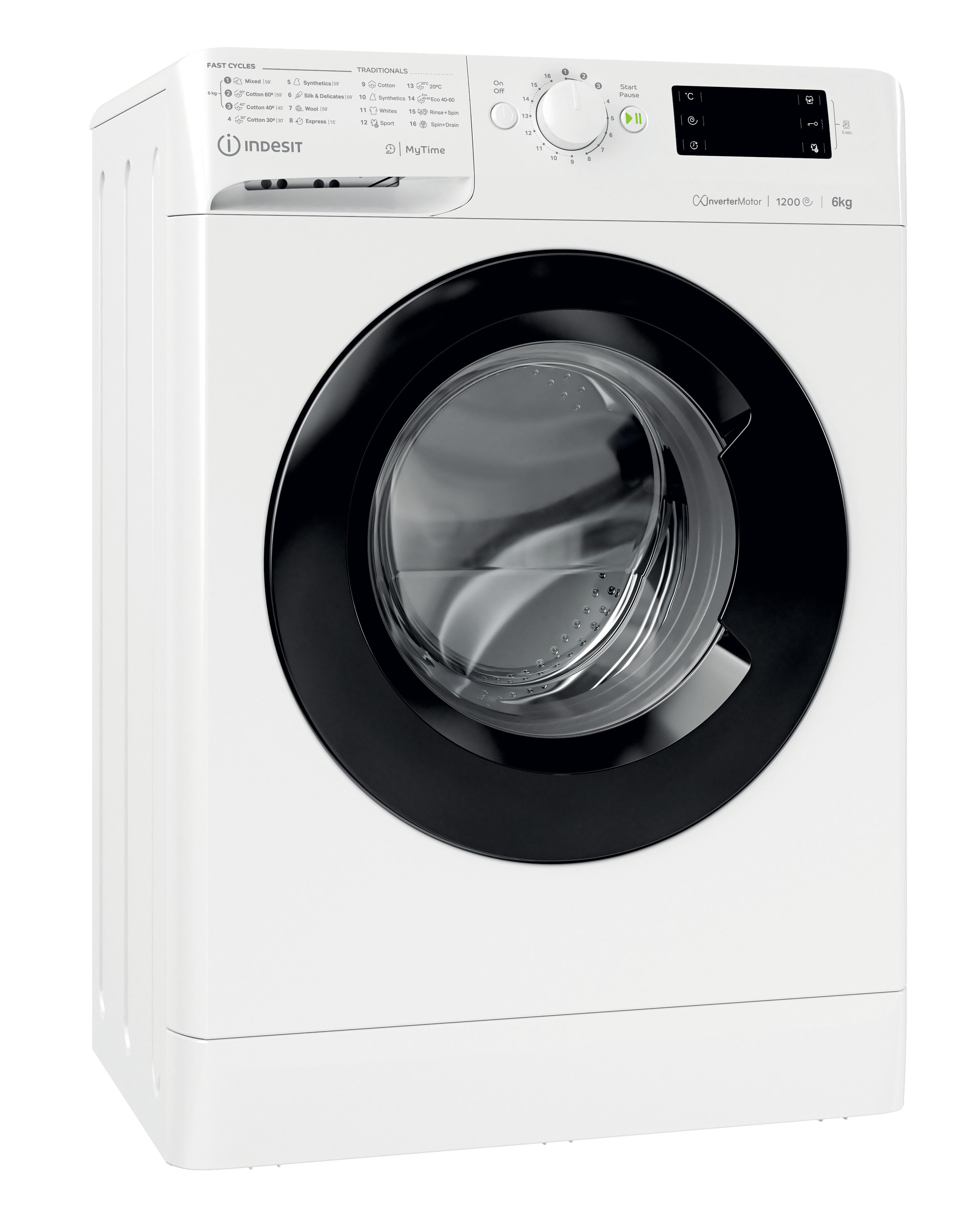 Indesit Pesumasin Eraldiseisev MTWSE 61294 WK EE Valge Eestlaetav C Perspective