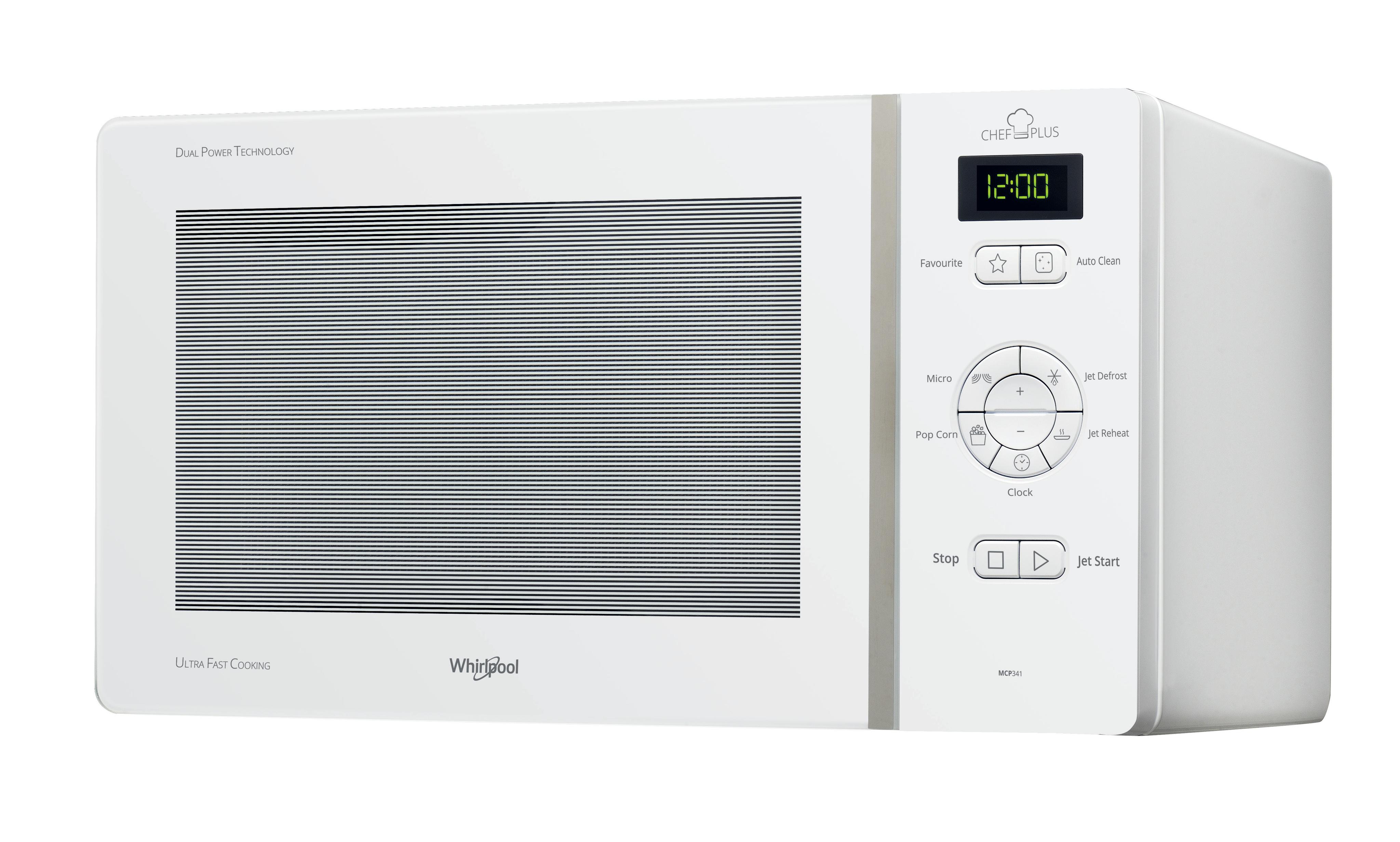 Whirlpool Mikrovågsugn Fristående MCP 341 WH White Elektronisk 25 Endast MW 800 Frontal
