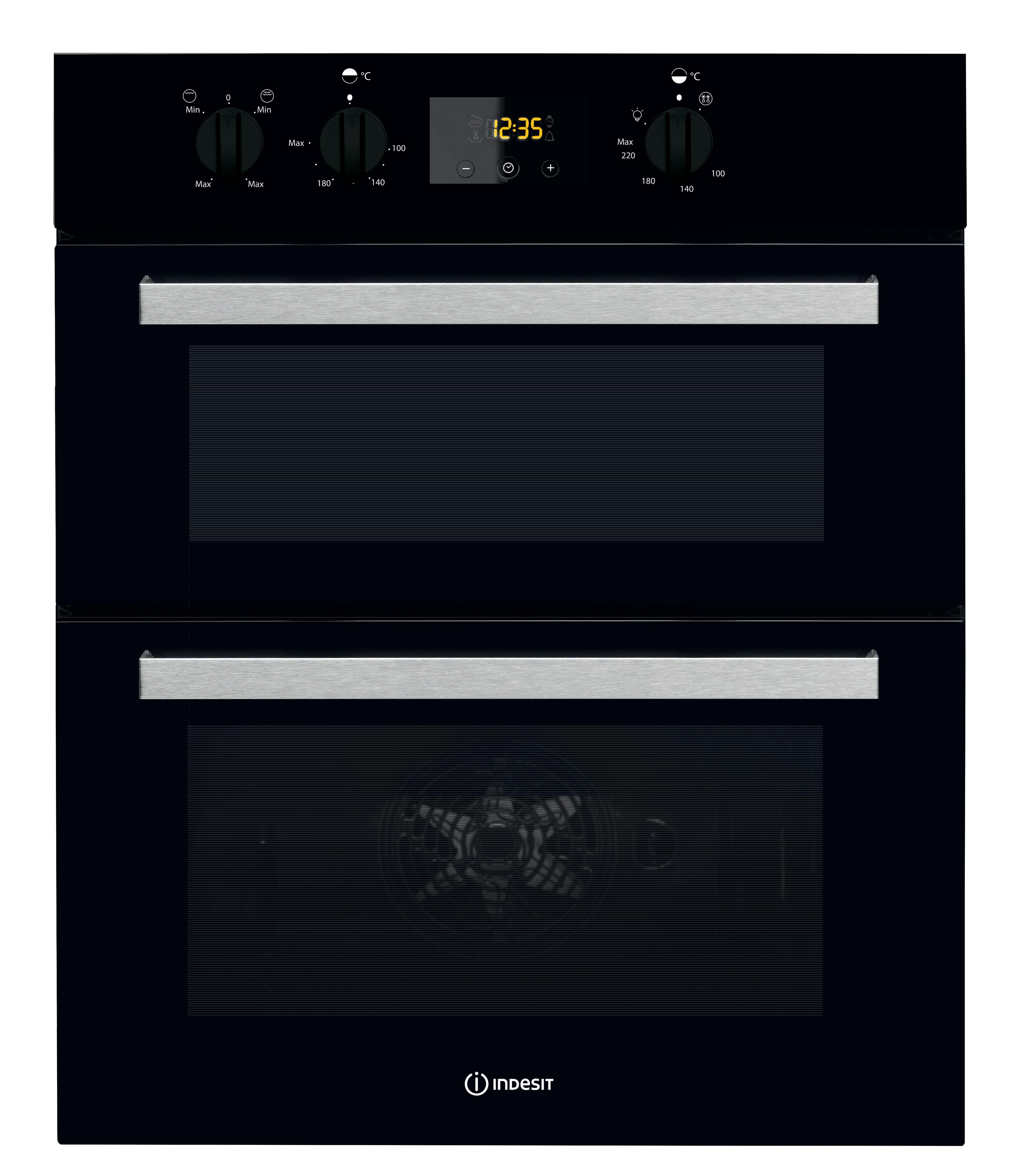 Indesit Double oven IDU 6340 BL Black B Frontal