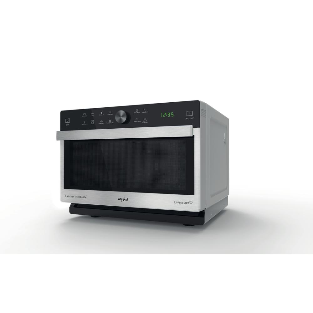 Whirlpool Mikroviļņu krāsns Brīvi stāvošs MWSC 833 SX Nerūsējošā tērauda Elektronisks 33 Kombinētie mikroviļņi 900 Perspective