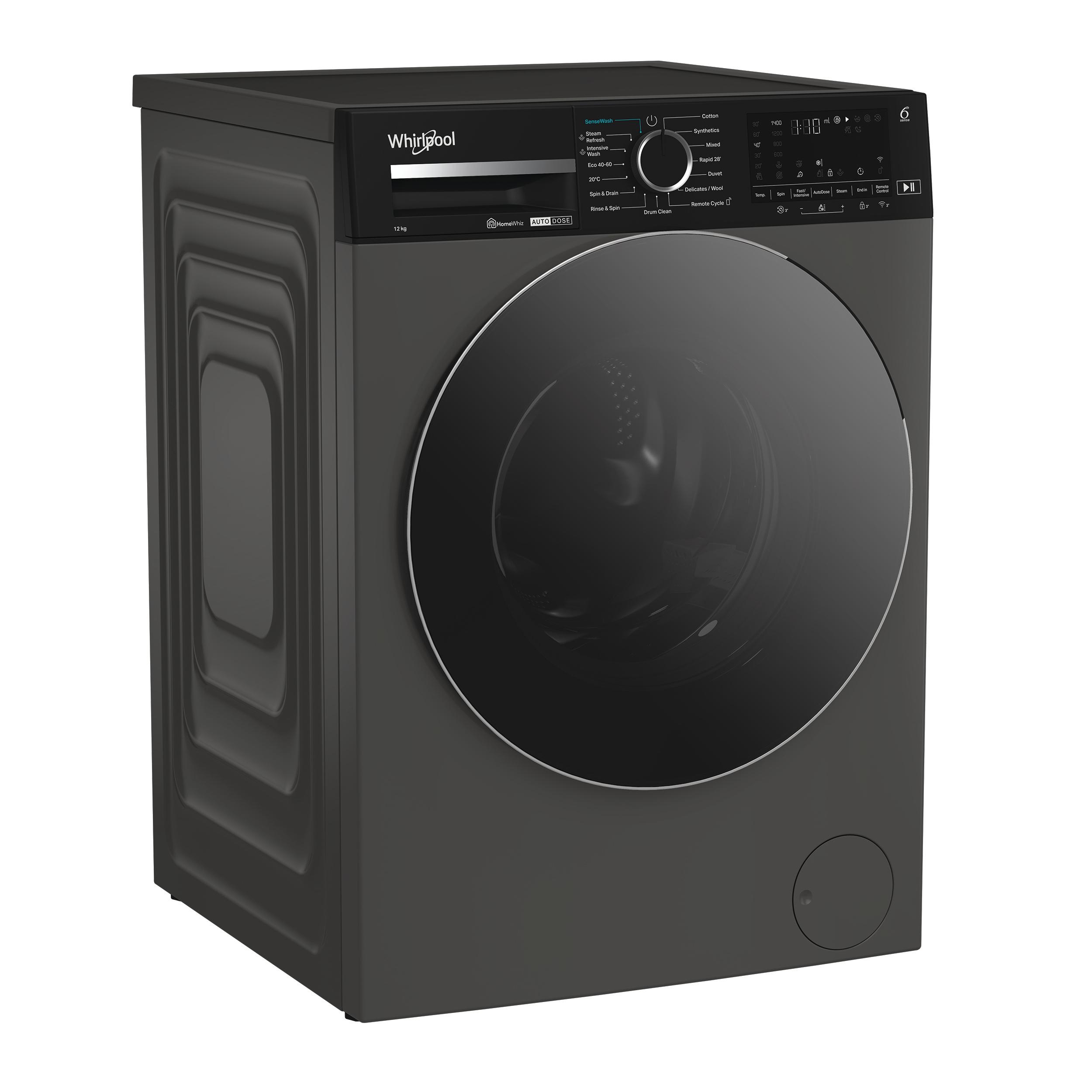 Whirlpool Washing machine Free-standing W0M 27G ADS IRE Manhattan Grey Front loader A Perspective