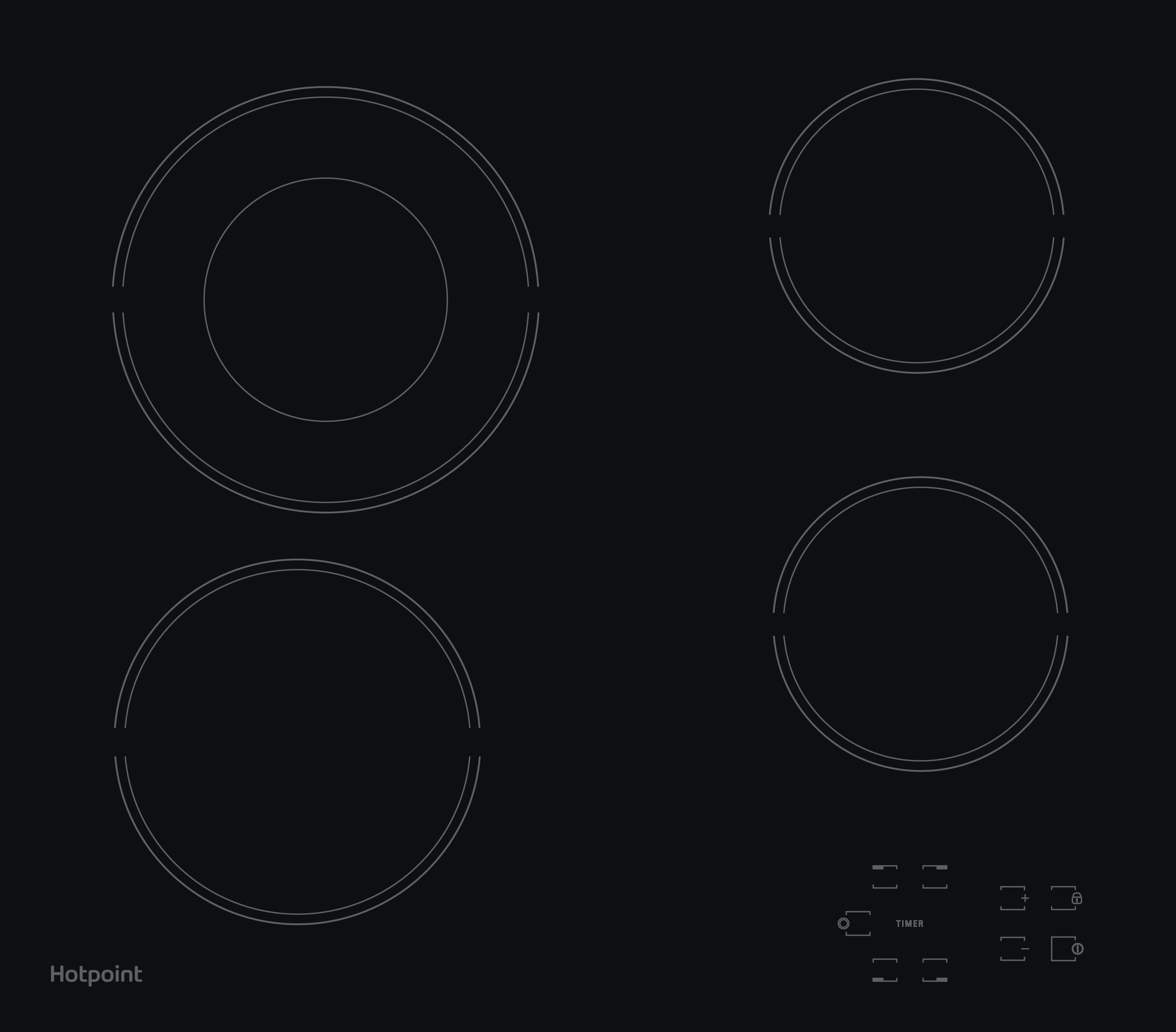 Hotpoint HOB HR 612 C H Black Radiant vitroceramic Frontal