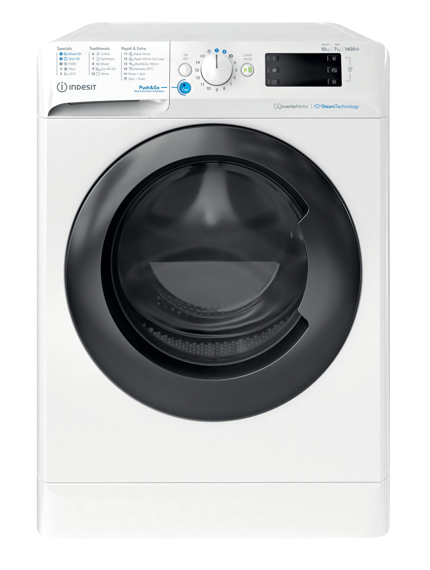 Indesit Perilica i sušilica Samostojeći BDE 107436 WKV EE Bijela Prednje punjenje Frontal