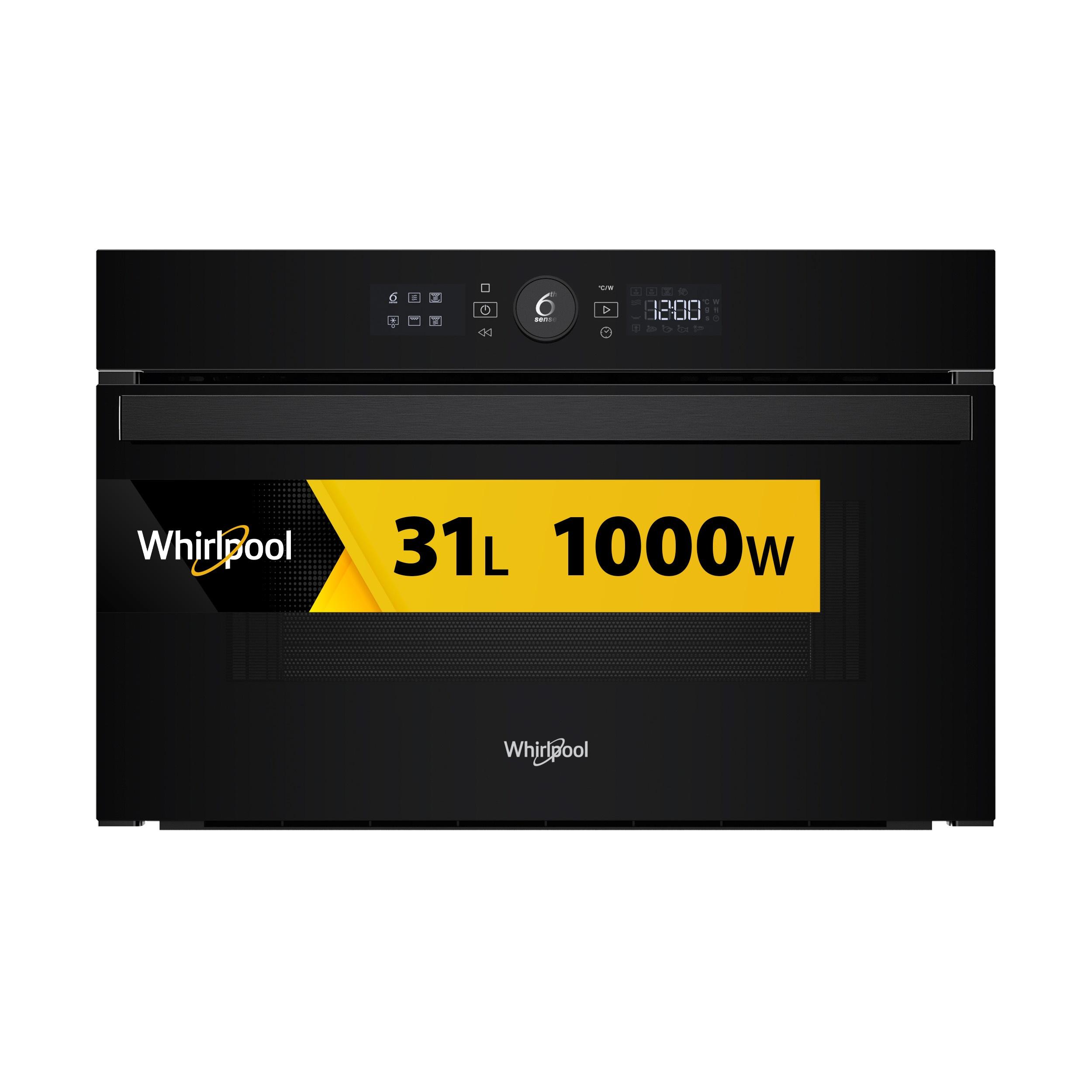 Whirlpool Mikroviļņu krāsns Iebūvējams WMD44MB Melns Elektronisks 31 Mikroviļņi + Grila funkcija 1000 Frontal