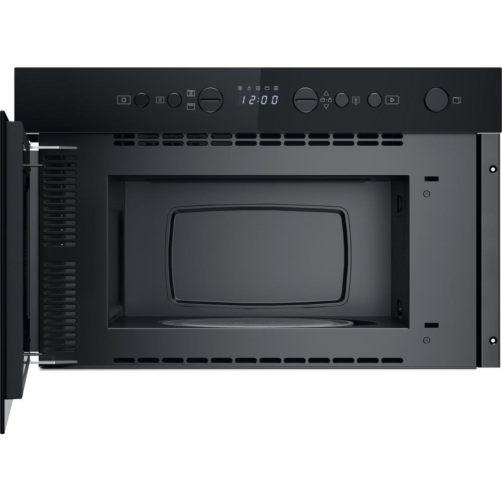 Whirlpool Mikrowelle Einbaugerät WNMN14BBF Schwarz Elektronisch 22 Mikrowelle+Grill 750 Frontal open
