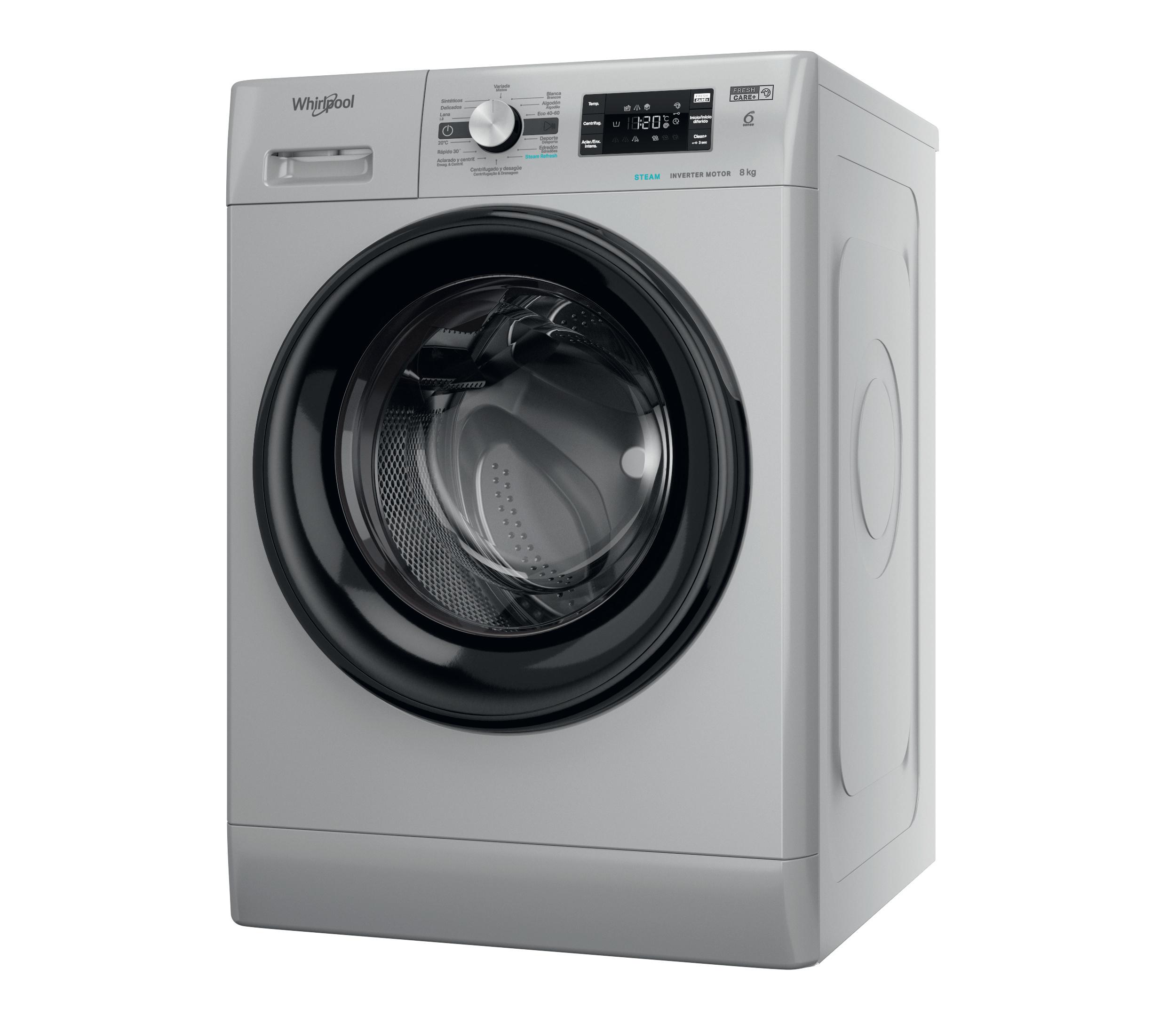 Whirlpool Lavadora Libre instalación FFB 8469 SBV SPT Plata Cargador frontal A Perspective