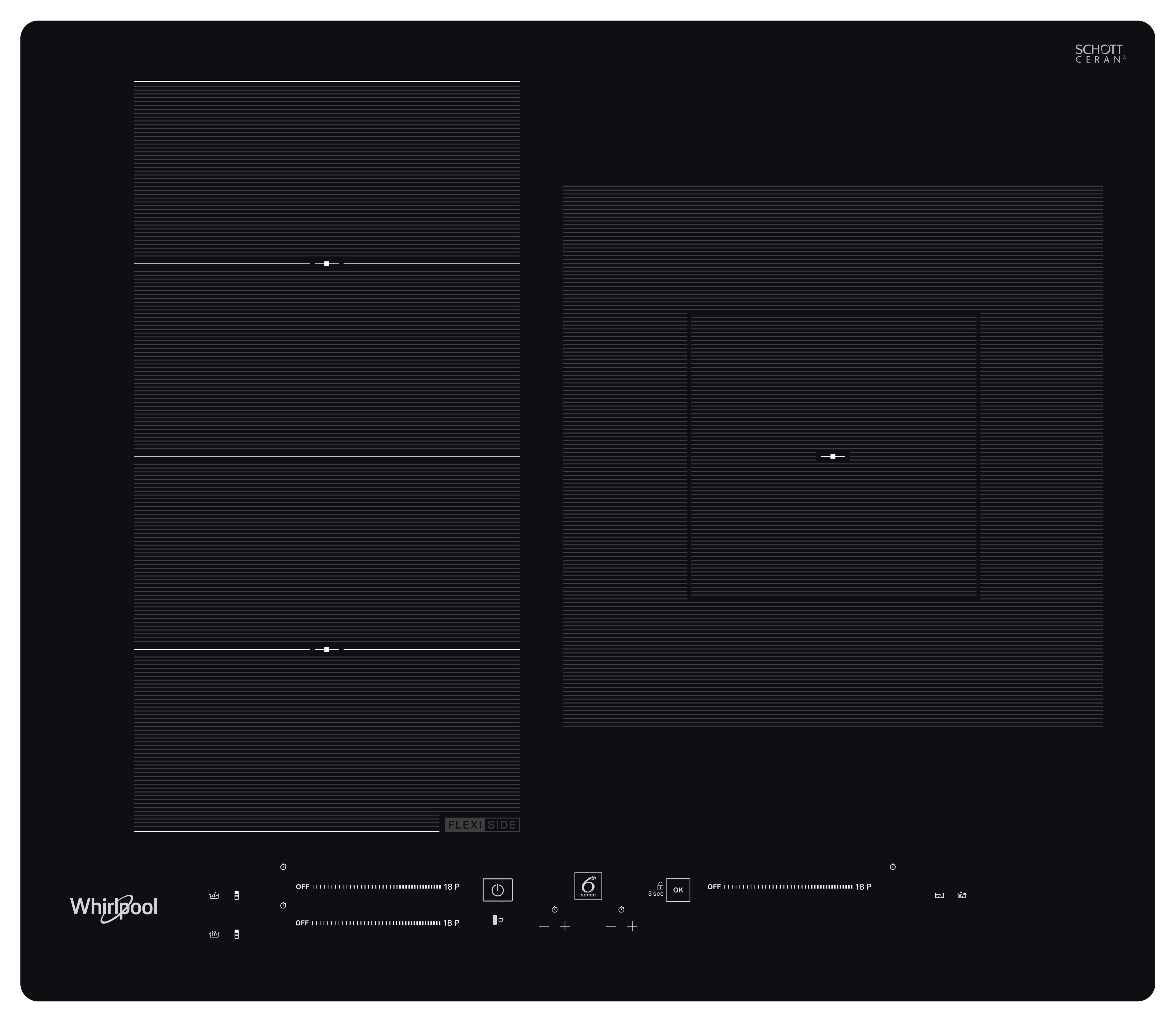 Whirlpool Encimera WF S9560 NE Negro Induction vitroceramic Frontal