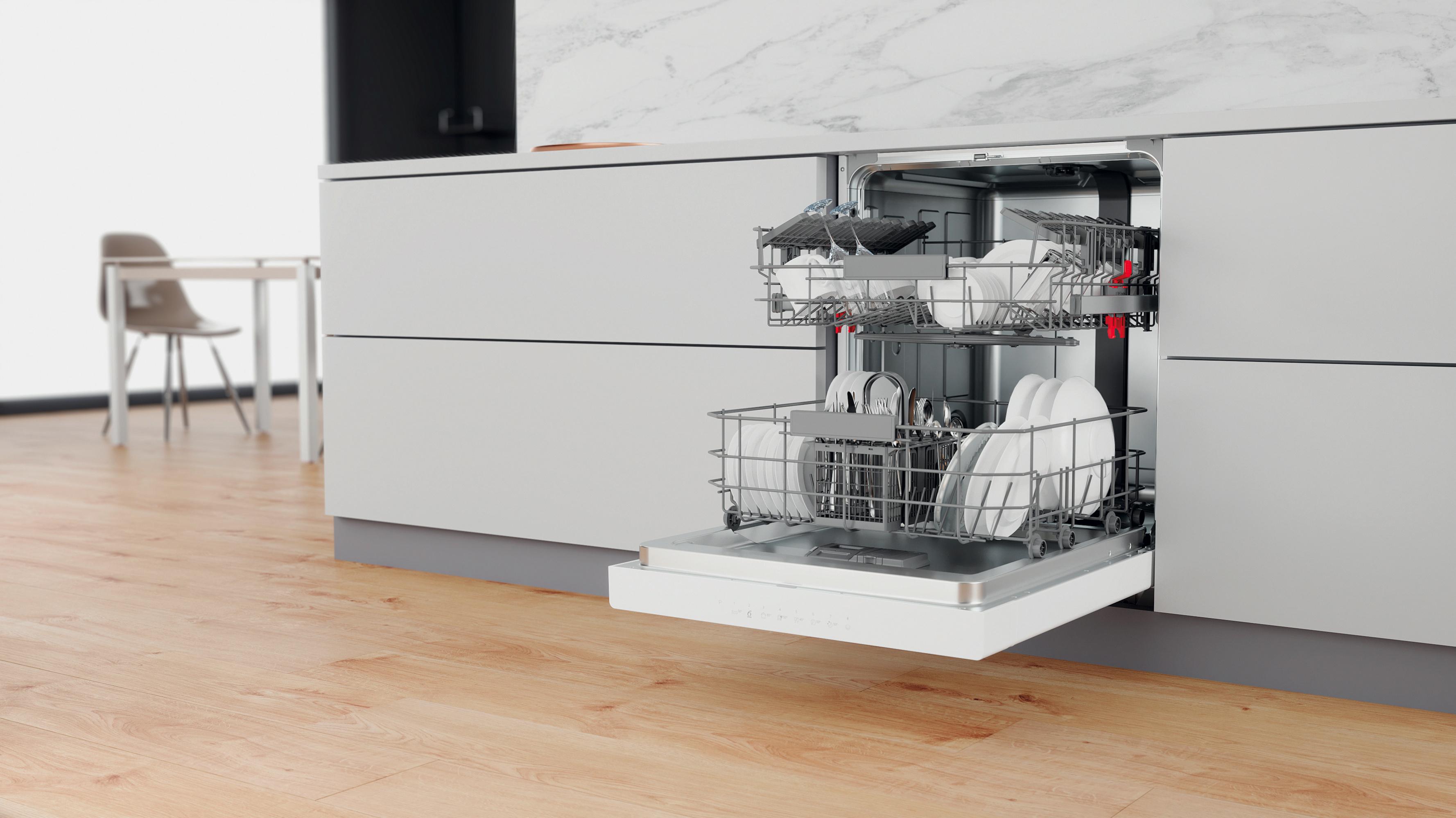 Whirlpool Oppvaskmaskin Integrert WRUC 3C32 Under benk D Lifestyle perspective open