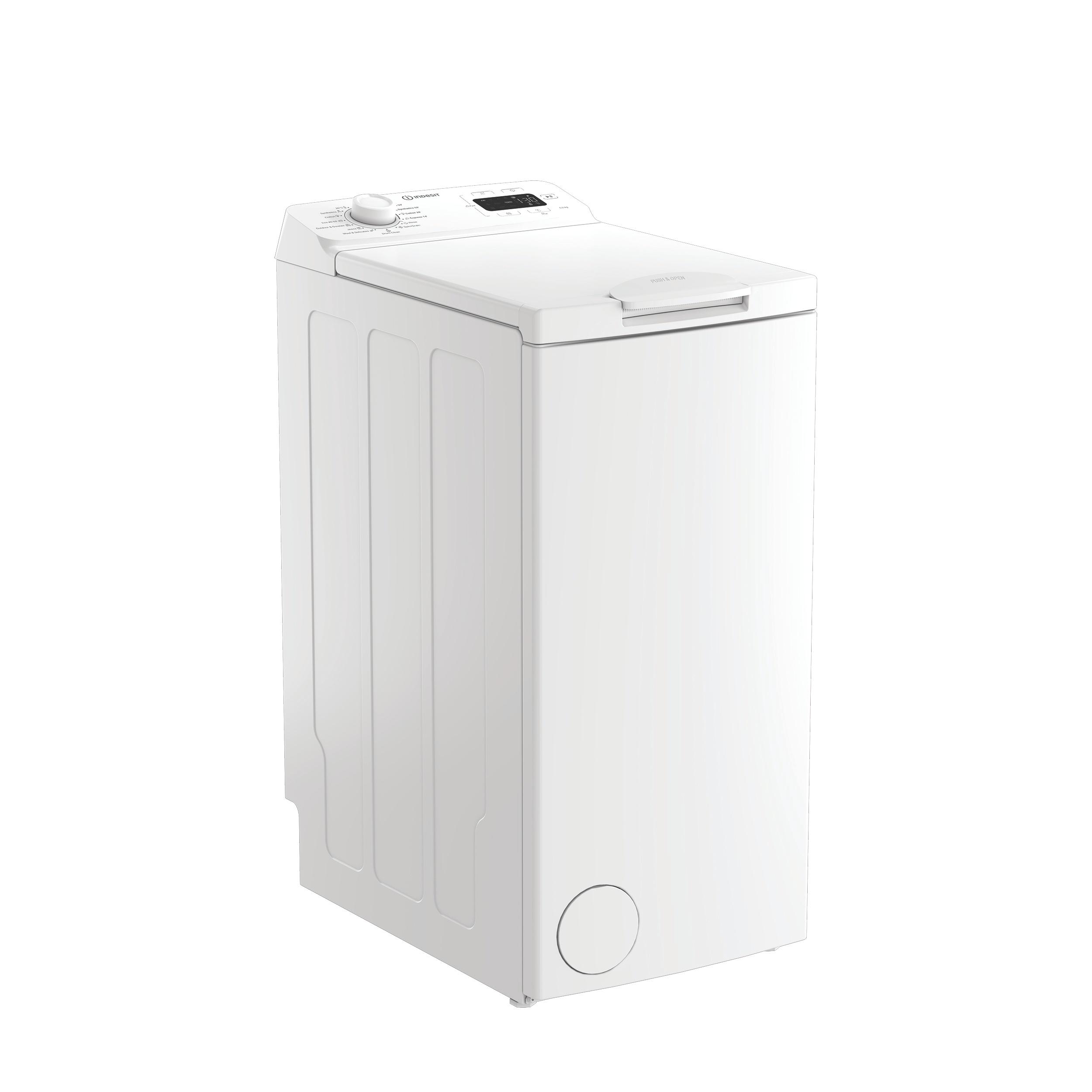 „Indesit“ Skalbimo mašina Laisvai pastatoma TI5512EMTEE Balta Pakraunama iš viršaus B Perspective