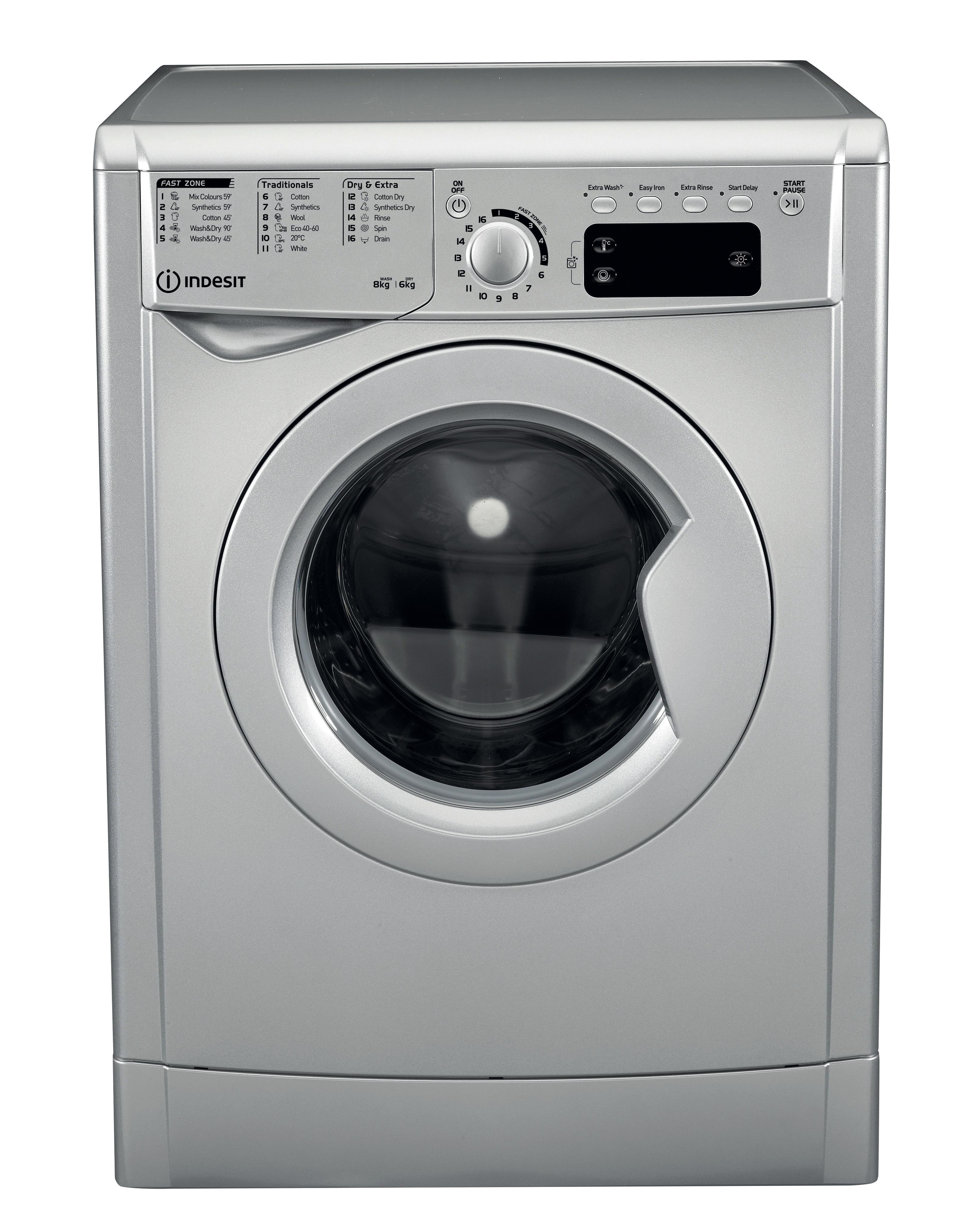 Indesit Washer dryer Free-standing EWDE 861483 S UK Silver Front loader Frontal