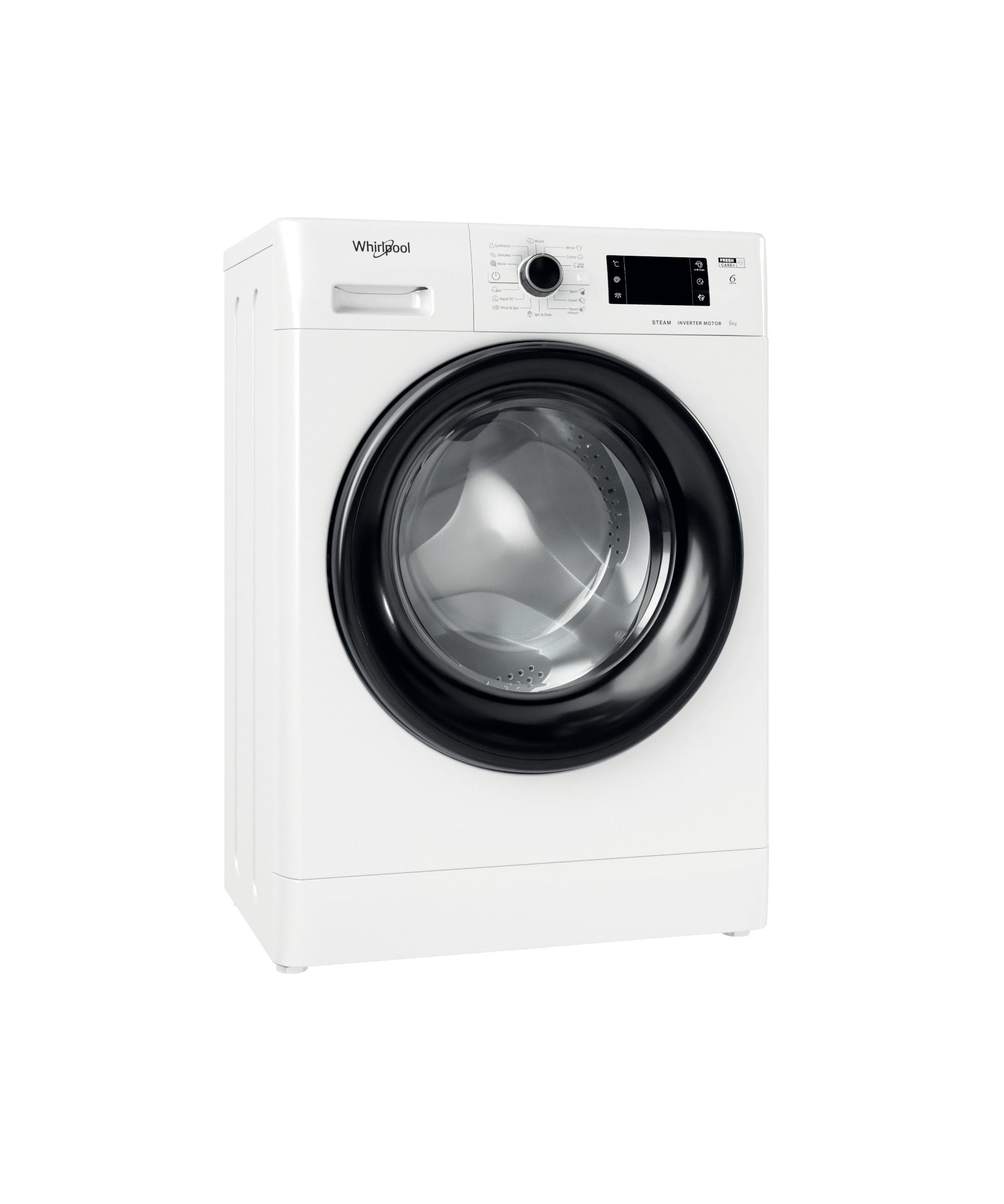 Whirlpool Washing machine Samostojeći FWSG 61282 BV EE N Bela Prednje punjenje E Perspective