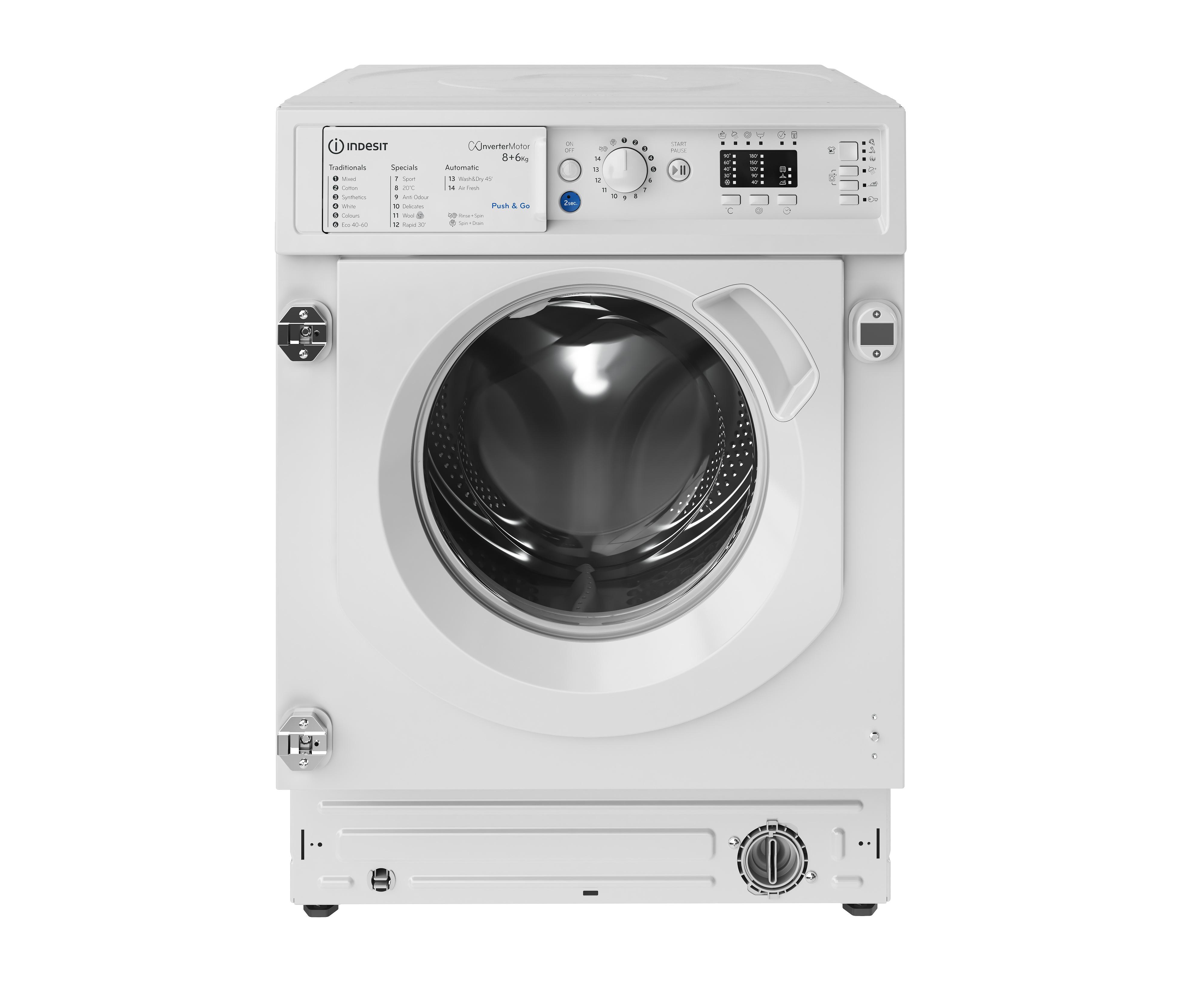 Indesit Washer dryer Built-in BI WDIL 861485 UK White Front loader Frontal