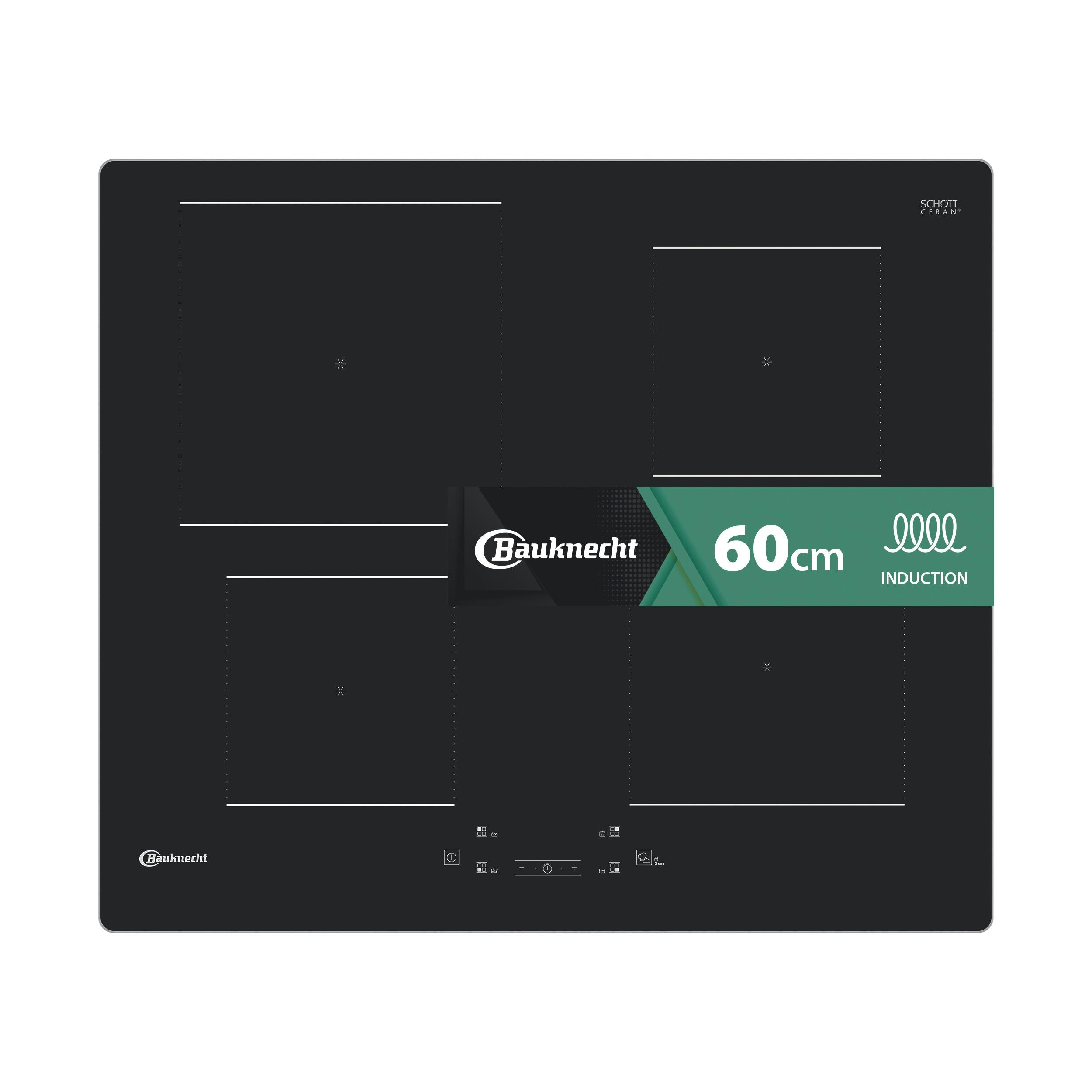 Bauknecht Table de cuisson BQ 5160S AL Noir Induction vitroceramic Frontal