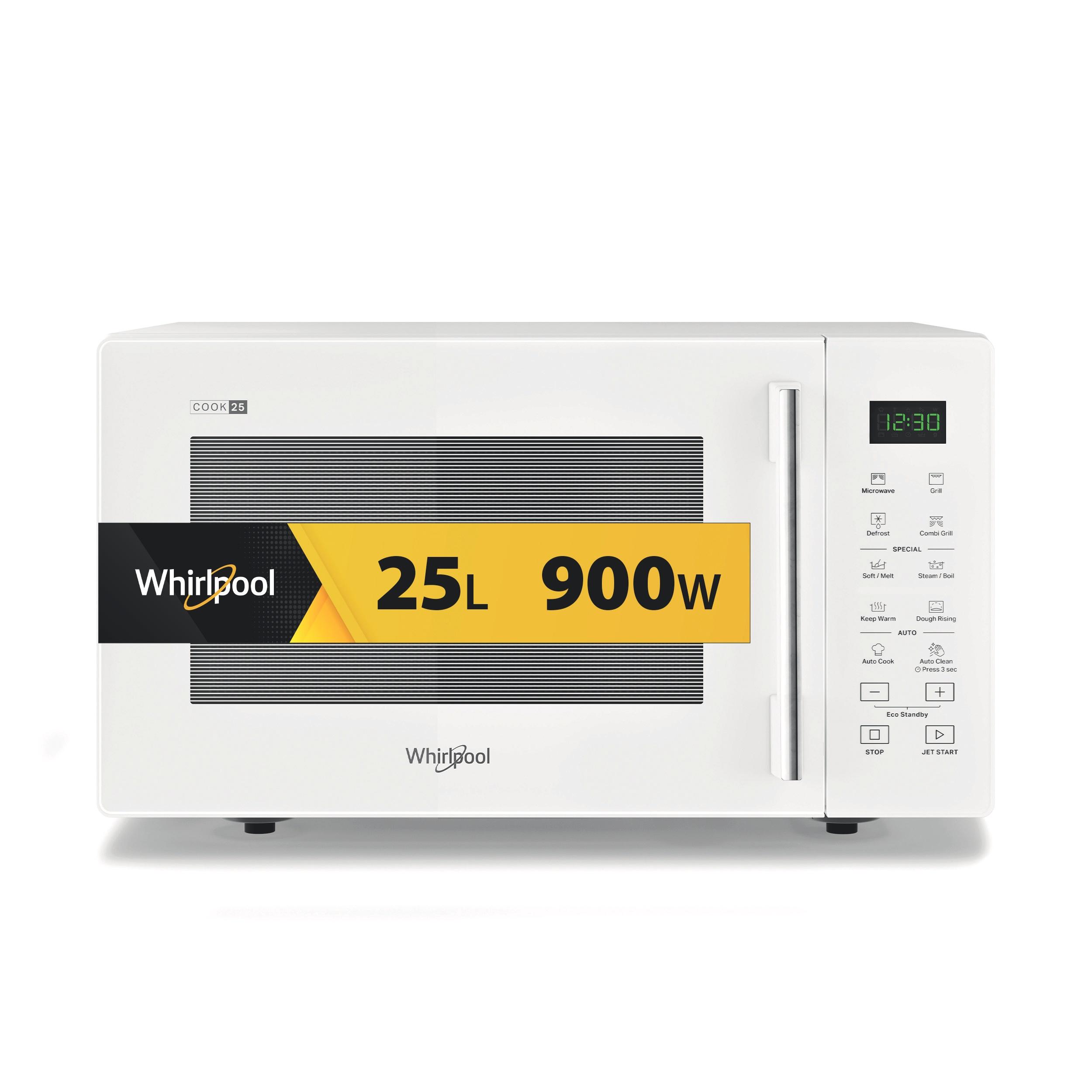 Whirlpool Micro-ondas Livre Instalação MWP 254 W Branco Eletrónico 25 MO + Função Grill 900 Hero image
