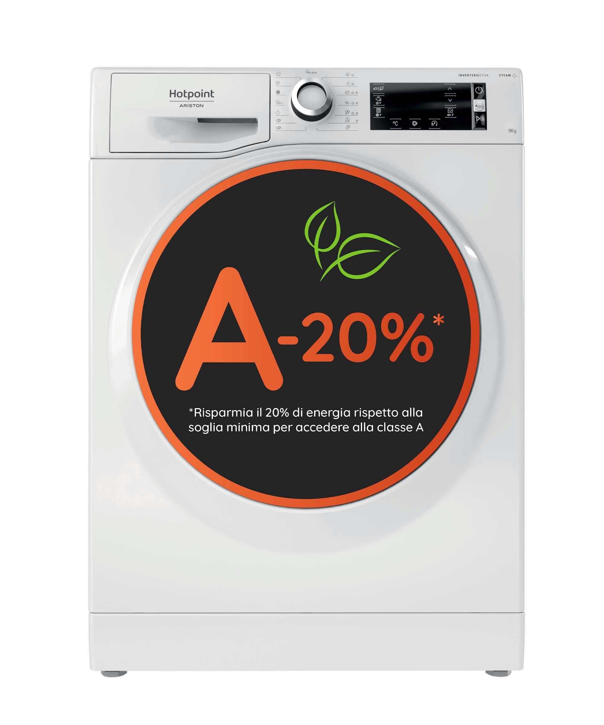 Máquina de lavar roupa de carga frontal livre instalação Hotpoint: 9,0 kg