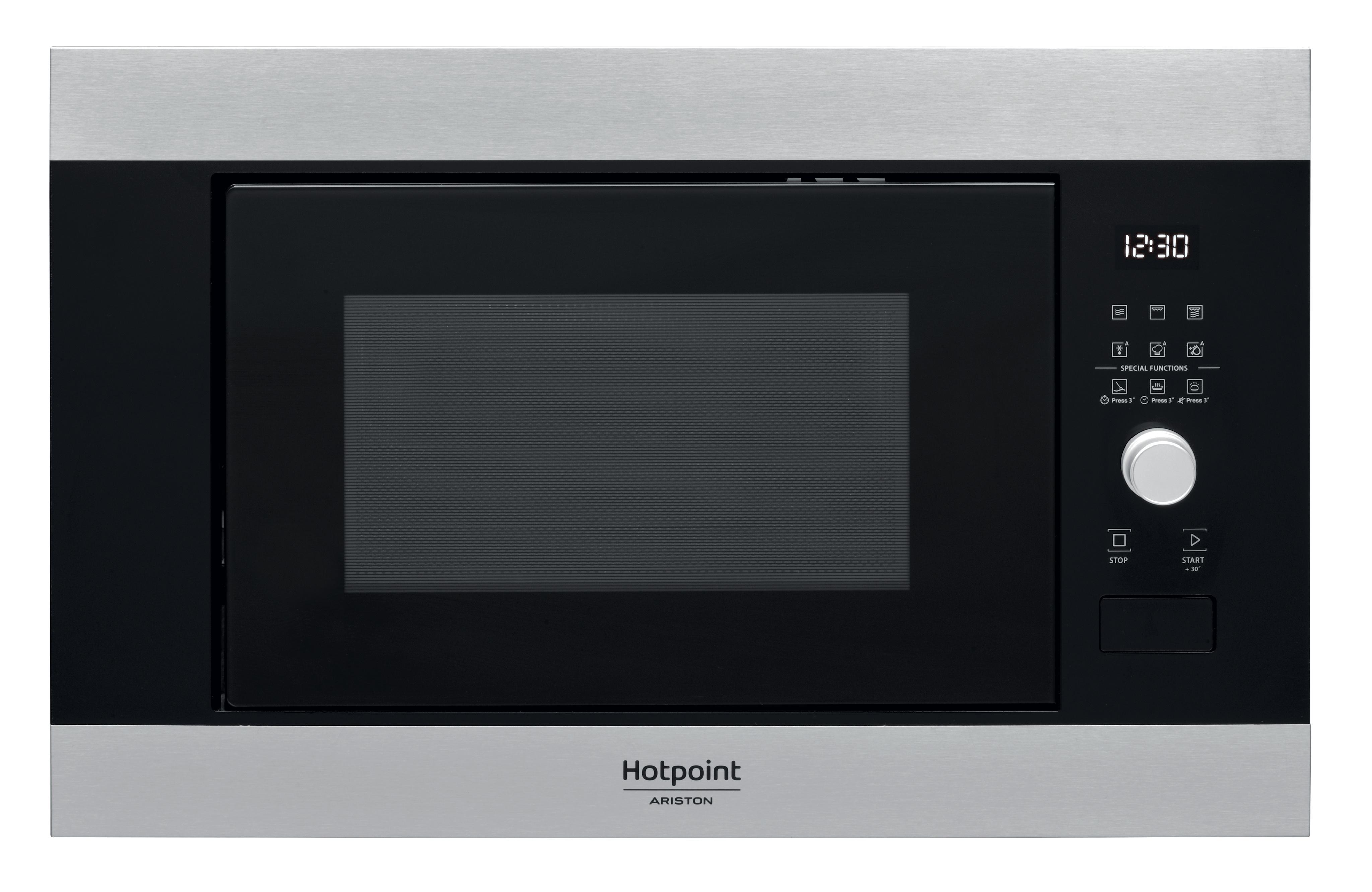 Micro-ondes encastrable Hotpoint : couleur acier inoxydable