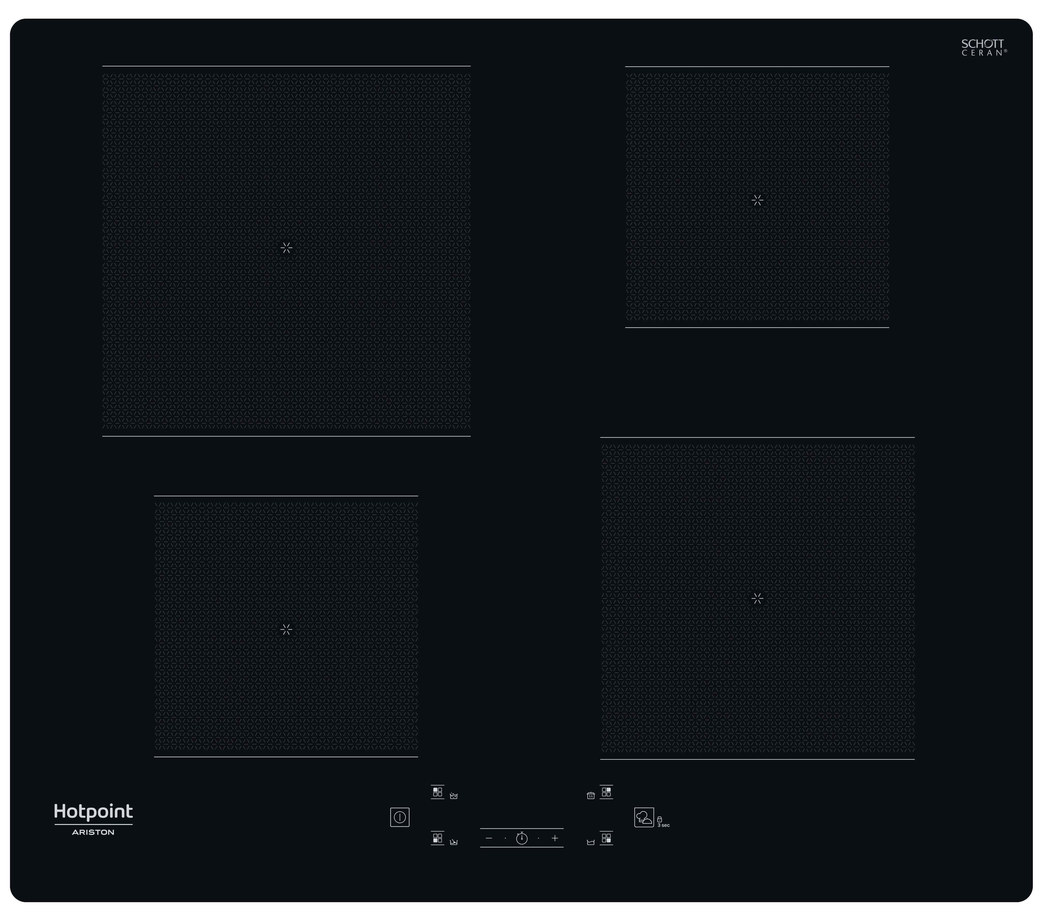 Hotpoint_Ariston Placa HQ 2960S NE Preto Induction vitroceramic Frontal