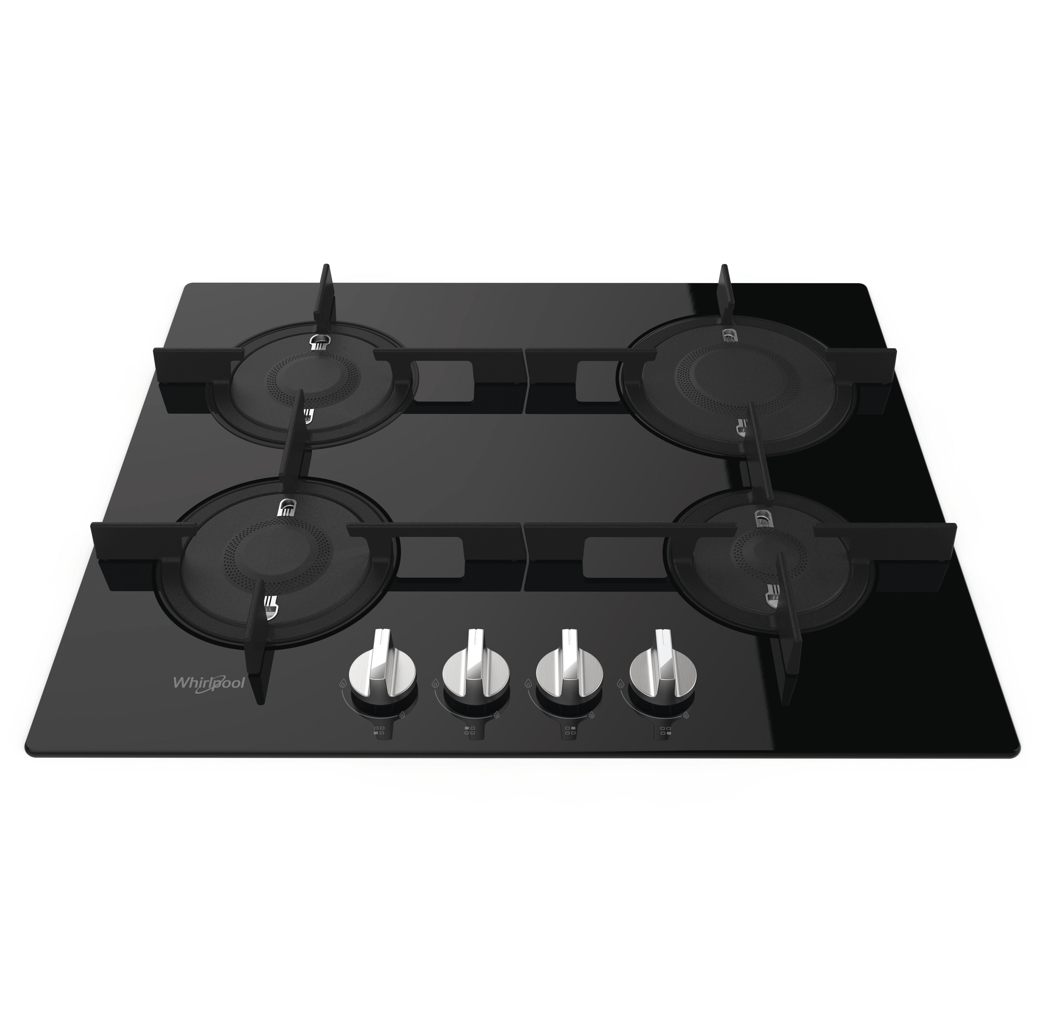 Whirlpool Plită POW 64D2/NB Negru Gaz Frontal top down