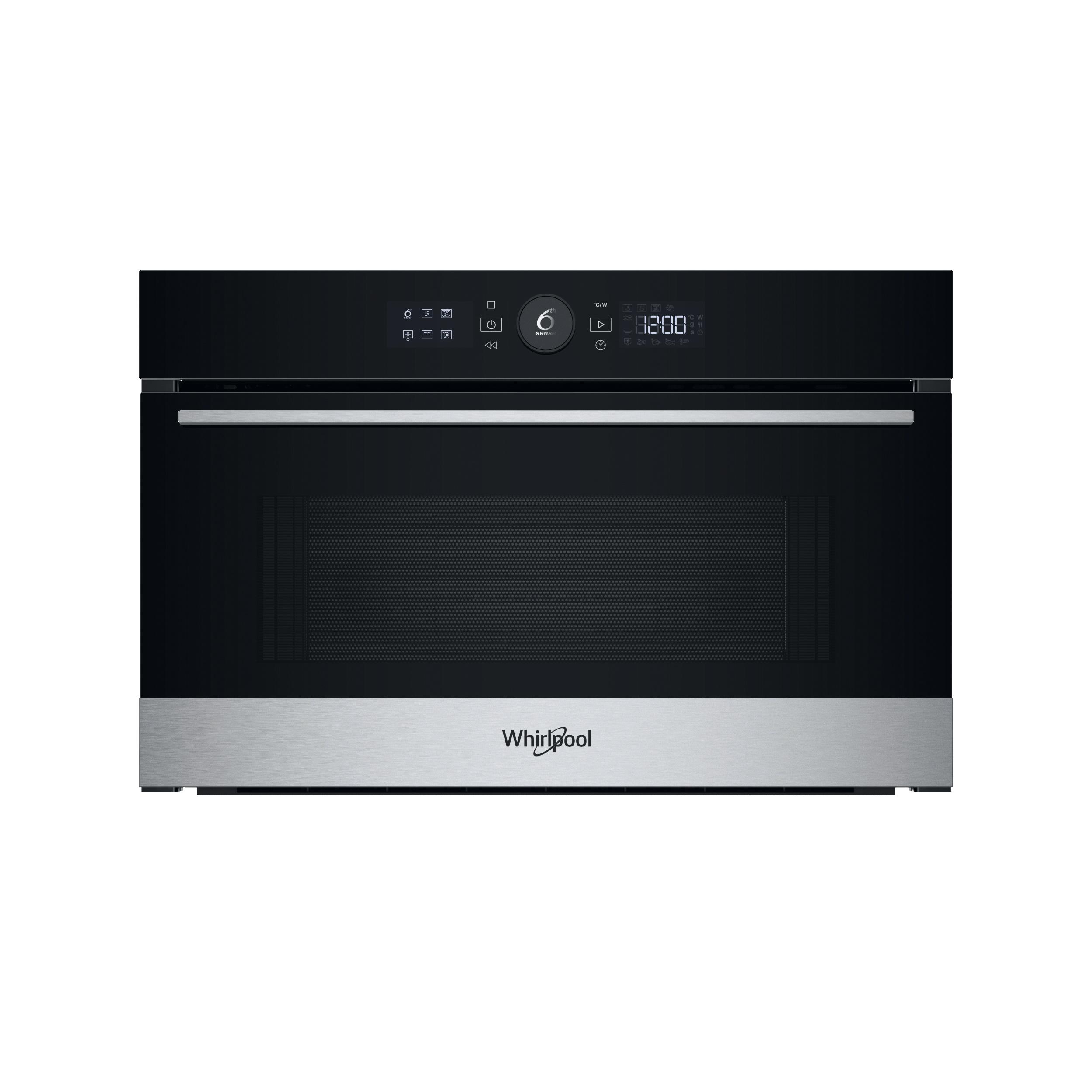 Whirlpool Mikrovågsugn Inbyggda WMD54MX Stainless steel Elektronisk 31 MW+grillfunktion 1000 Frontal