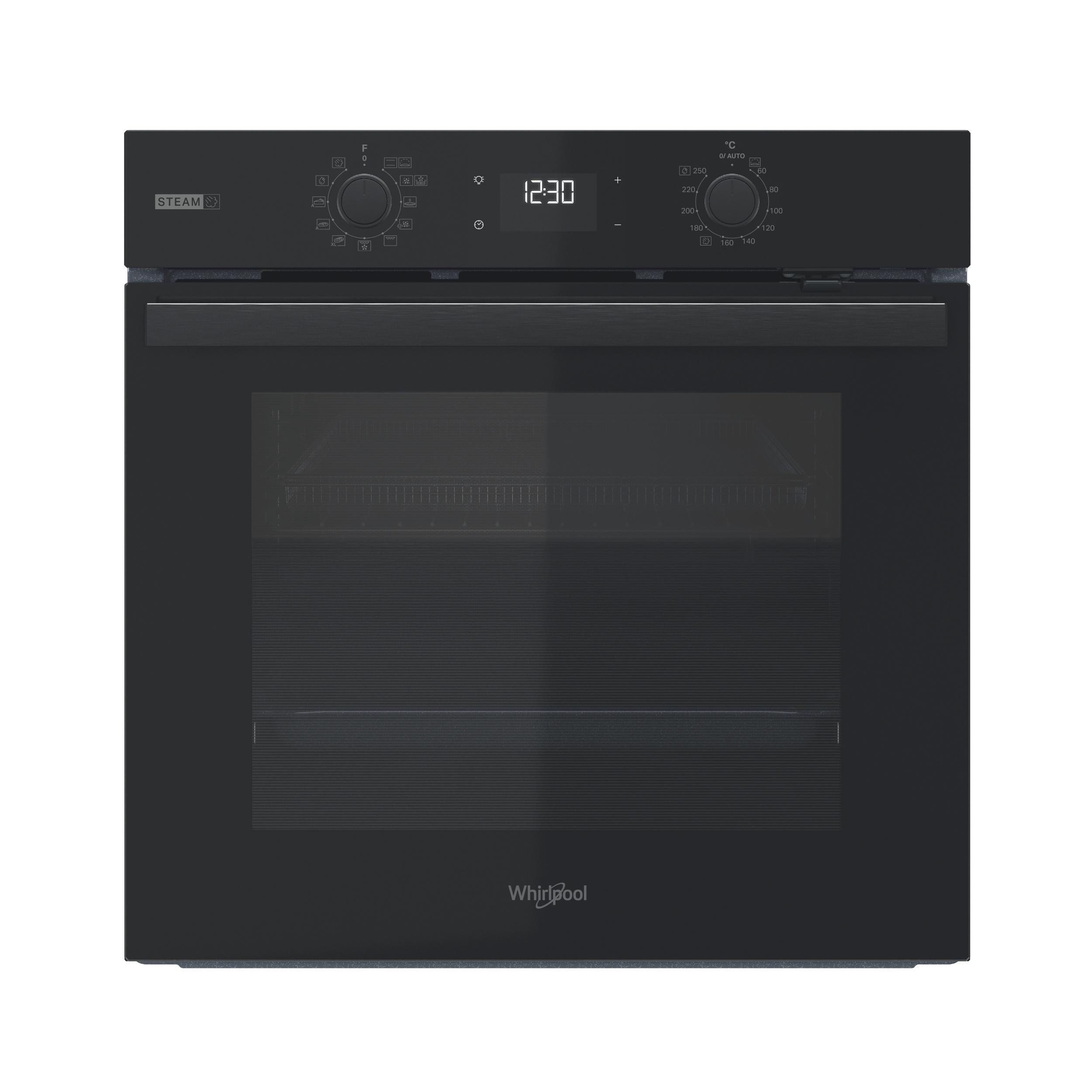Whirlpool vgradna električna pečica : Črna barva, Samodejno čiščenje - OMR58HU1FB