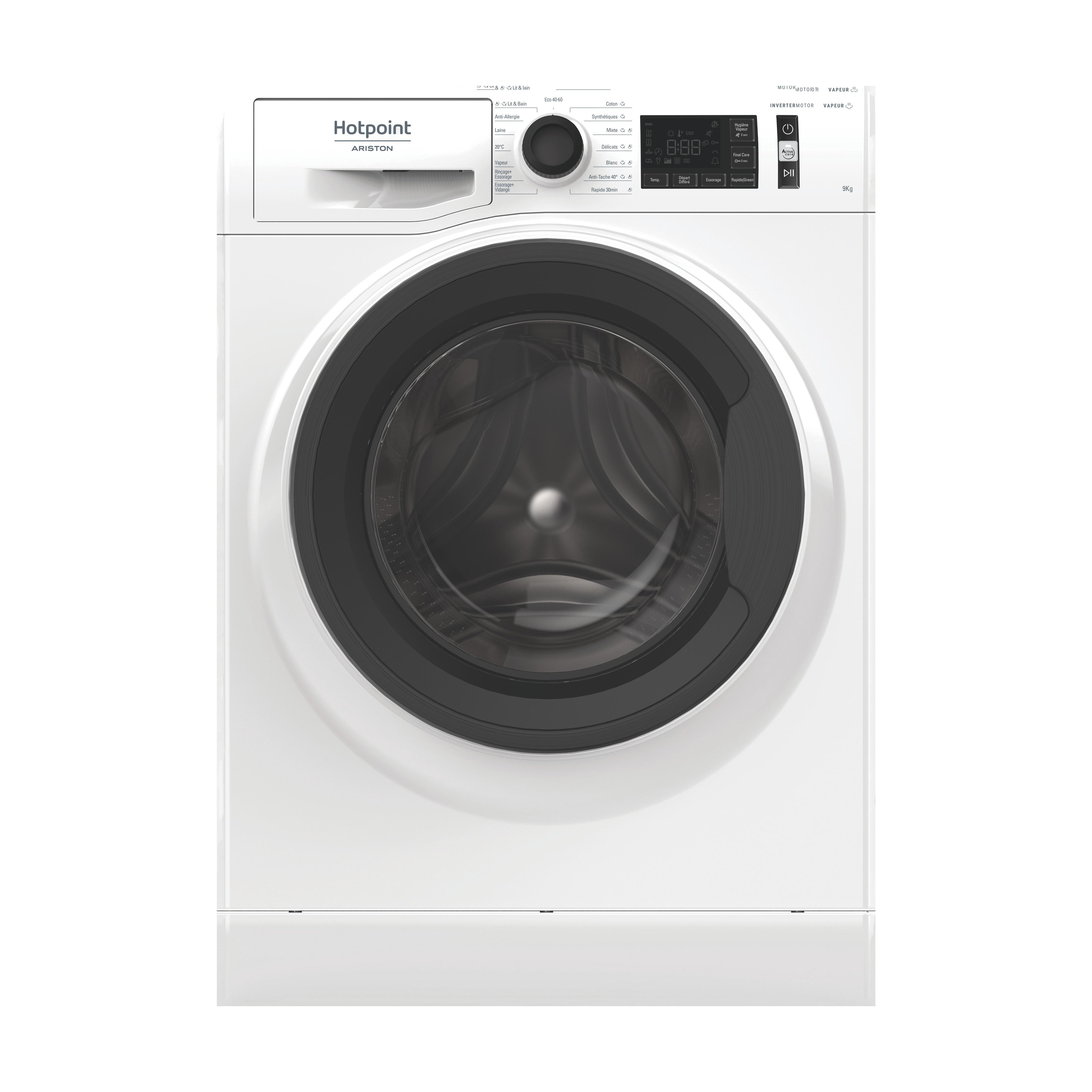 Hotpoint_Ariston Lave-linge Pose-libre CNB9489WKFR Blanc Lave-linge frontal A Frontal