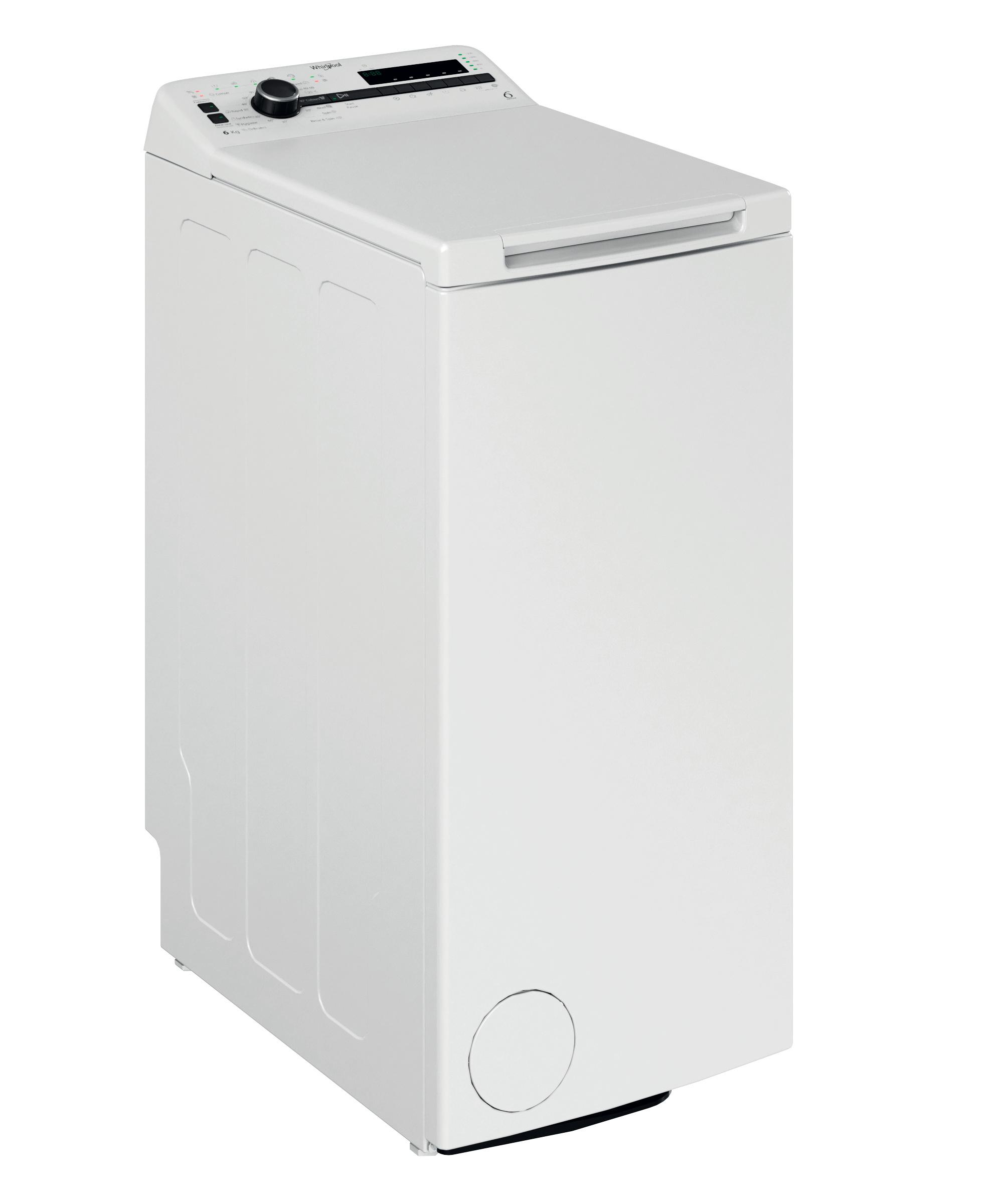 Whirlpool Tvättmaskin Fristående TDLRB 6240SS EU/N White Top loader C Perspective