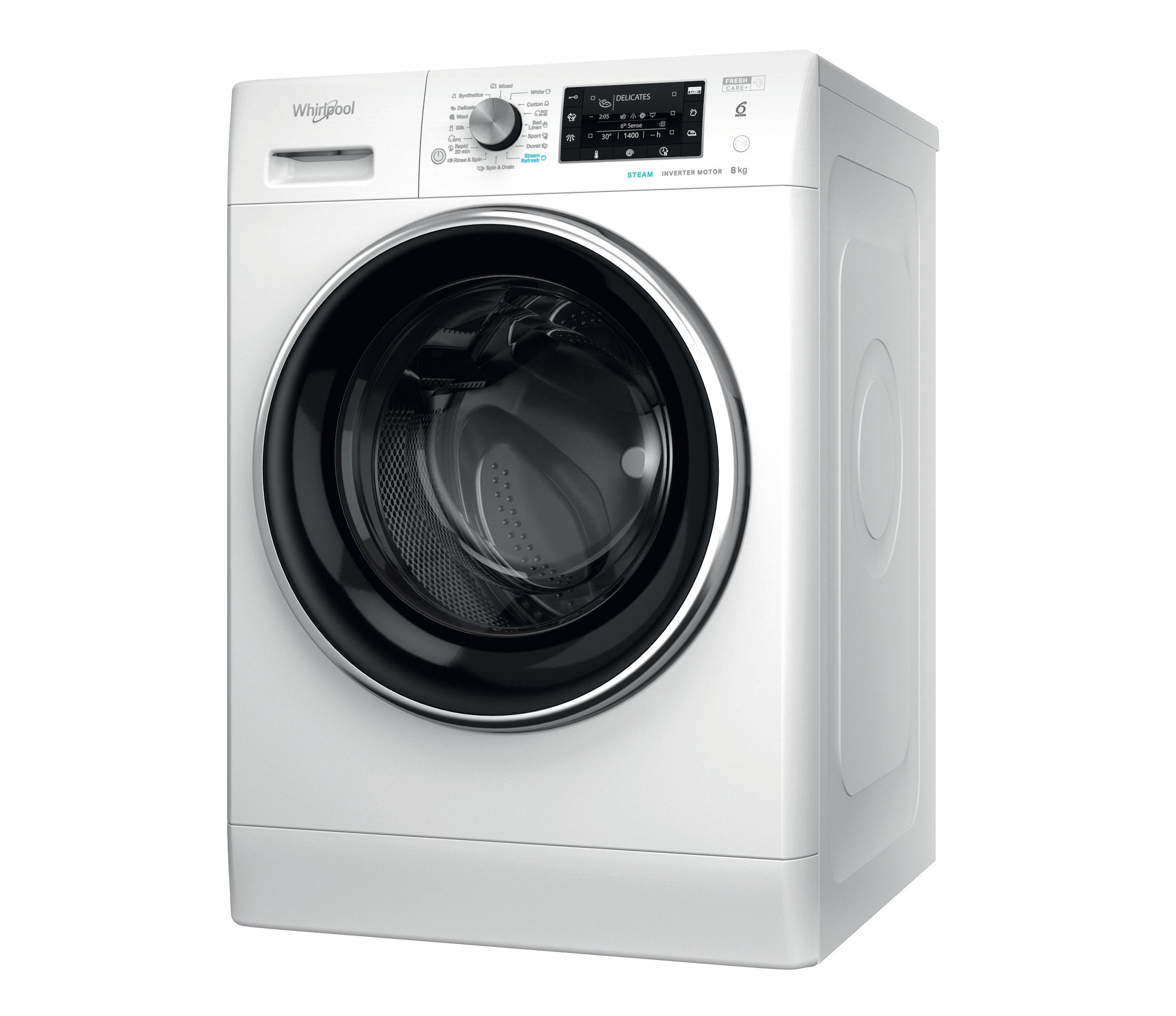 Whirlpool Mosógép Szabadonálló FFD 8489 BCV EE Fehér Elöltöltős A Perspective