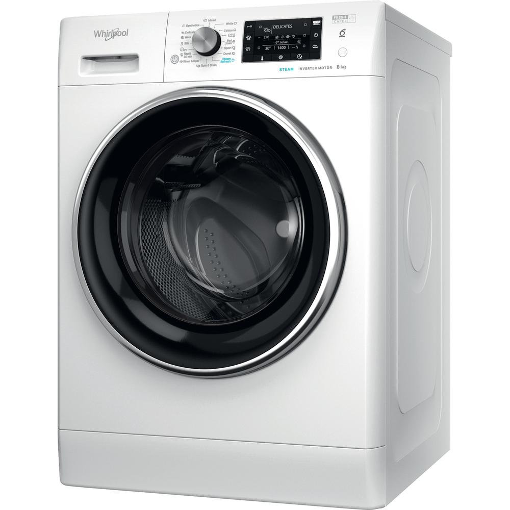 Whirlpool Πλυντήριο ρούχων Ελεύθερο FFD 8489 BCV EE Λευκό Front loader A Perspective