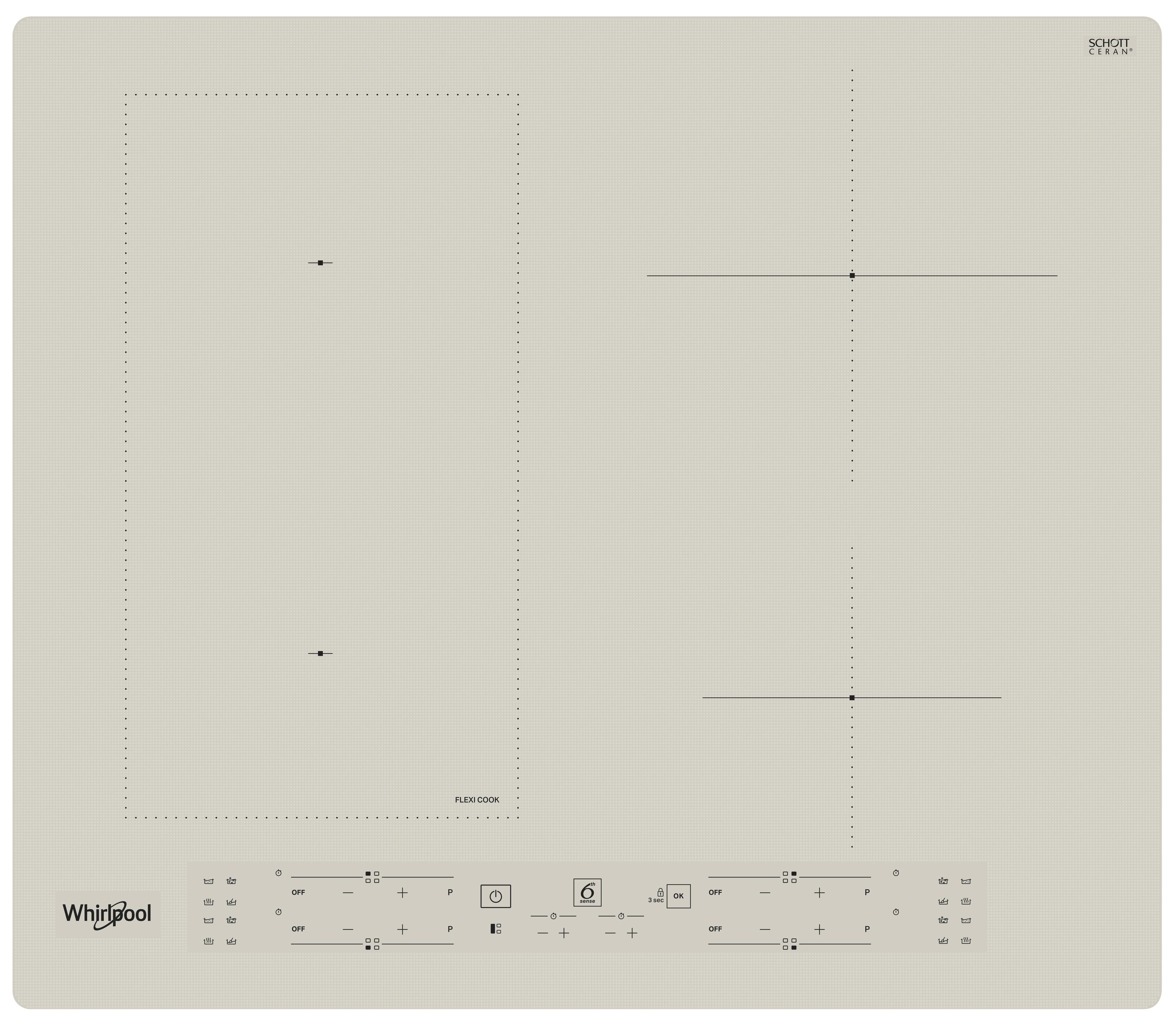 Whirlpool Plīts virsma WL B6860 NE/S Silver Dawn Induction vitroceramic Frontal