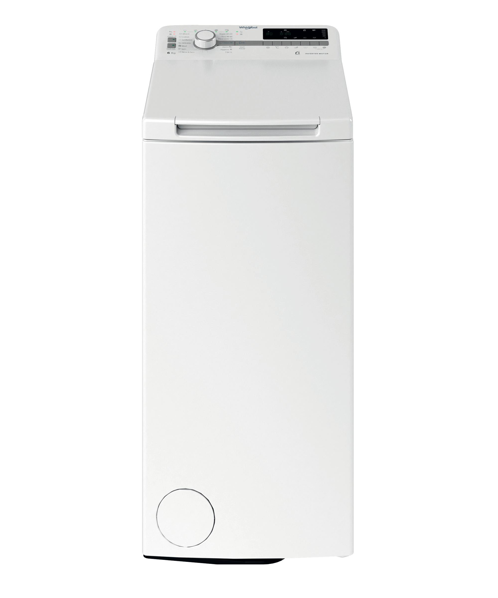 Fritstående Whirlpool-vaskemaskine med topbetjening: 6,0 kg - TDLR 6261BS EU/N