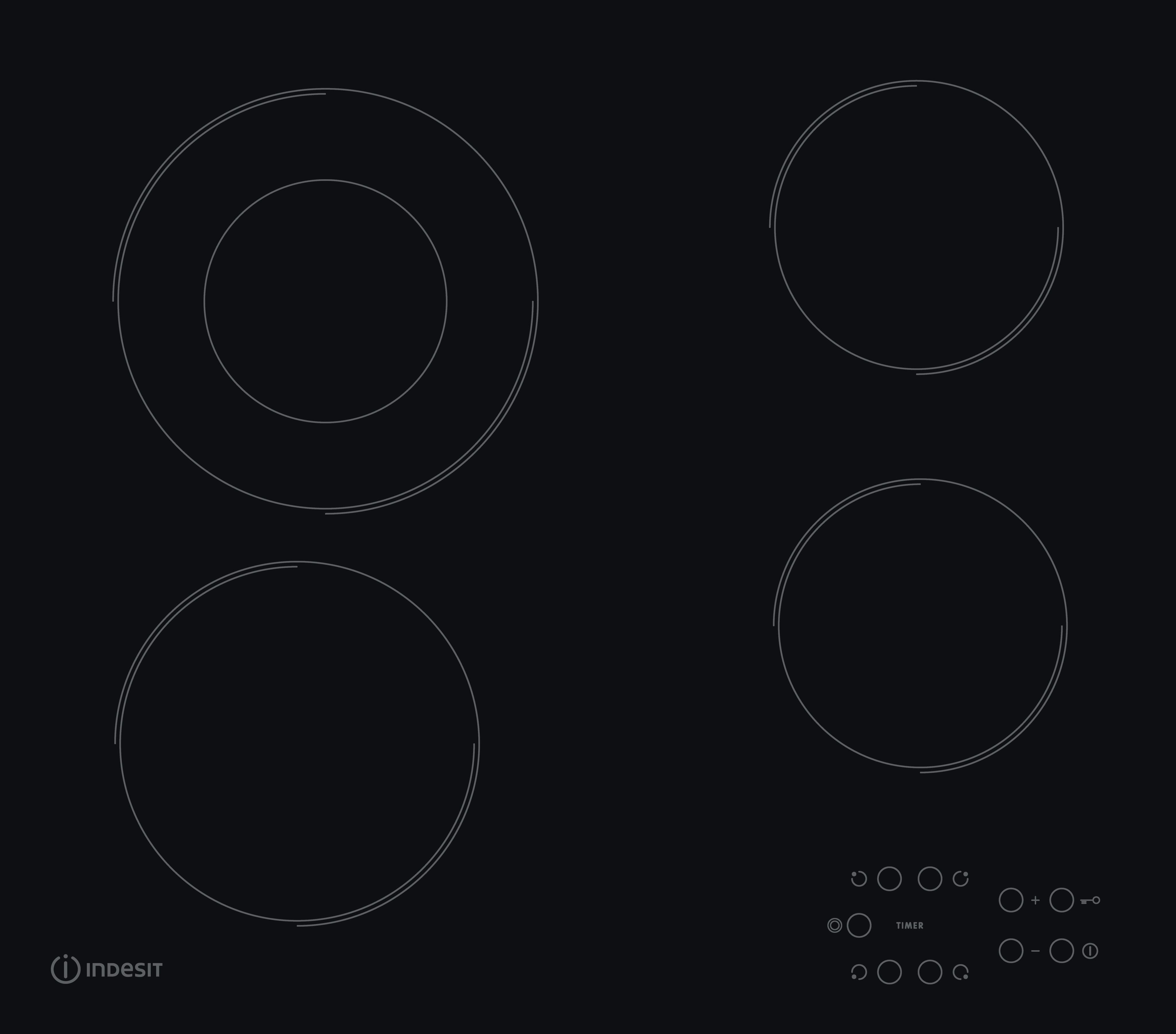 Indesit Ploča za kuhanje RI 260 C Crna Radiant vitroceramic Frontal