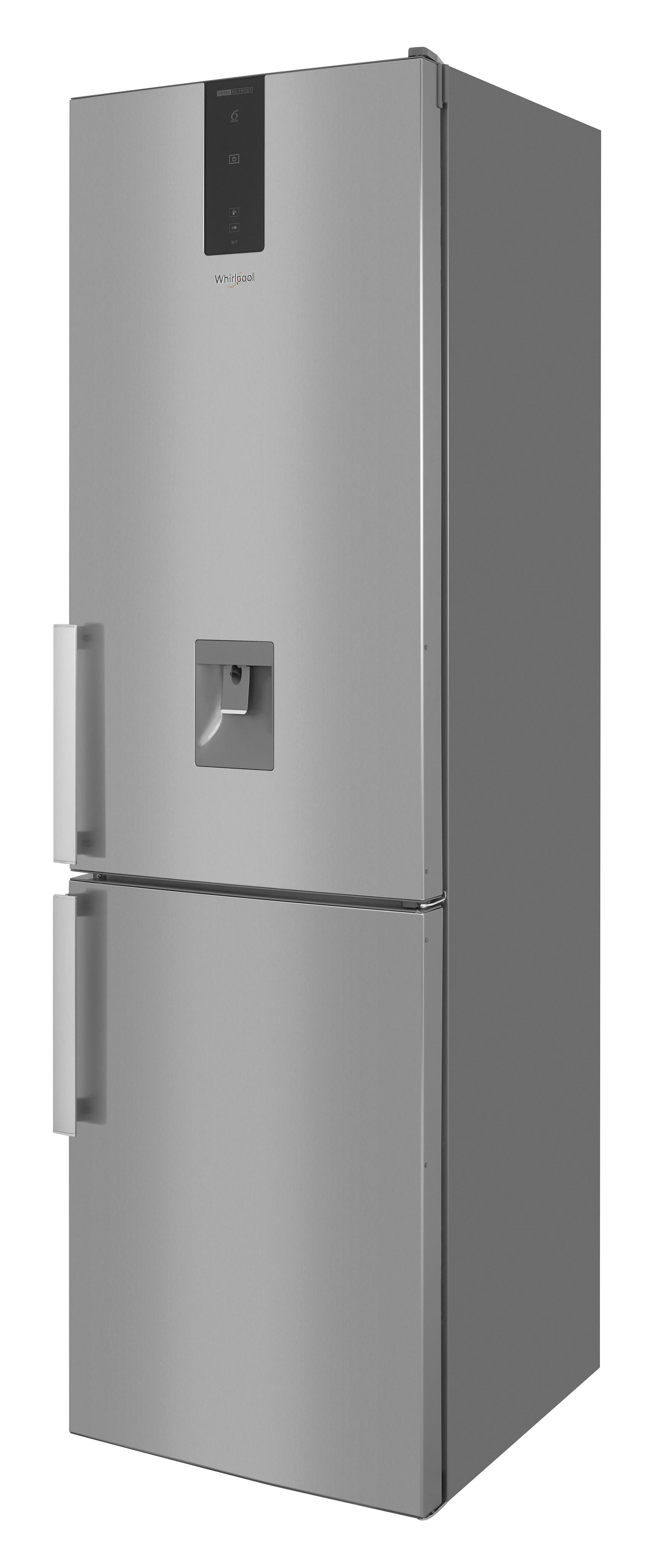 Whirlpool Racitor-congelator combinat Independent W7 911O OX H AQUA Optic Inox 2 doors Perspective