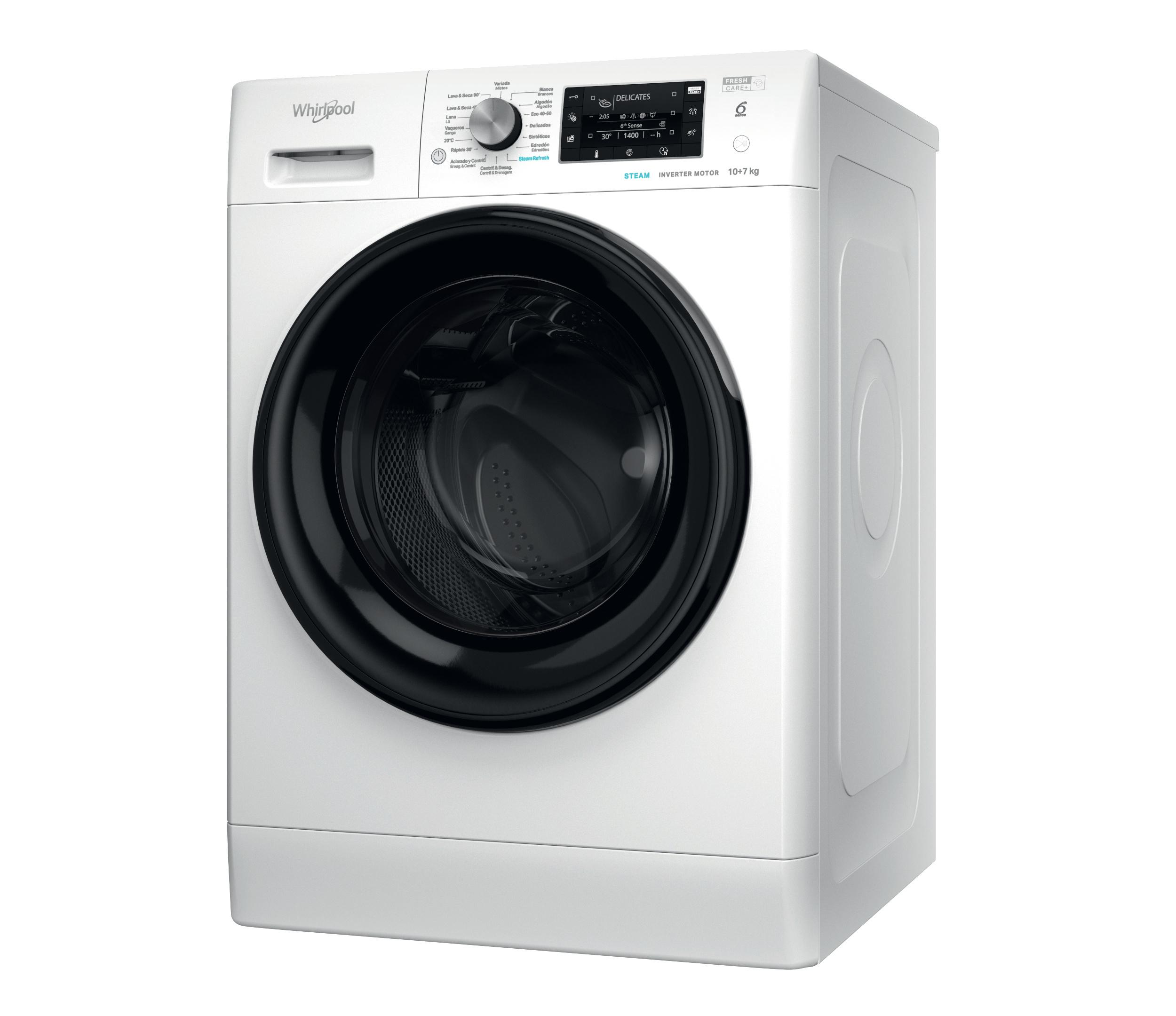 Whirlpool Lavadora secadora Libre instalación FFWDD 1074269 BV SPT Blanco Cargador frontal Perspective