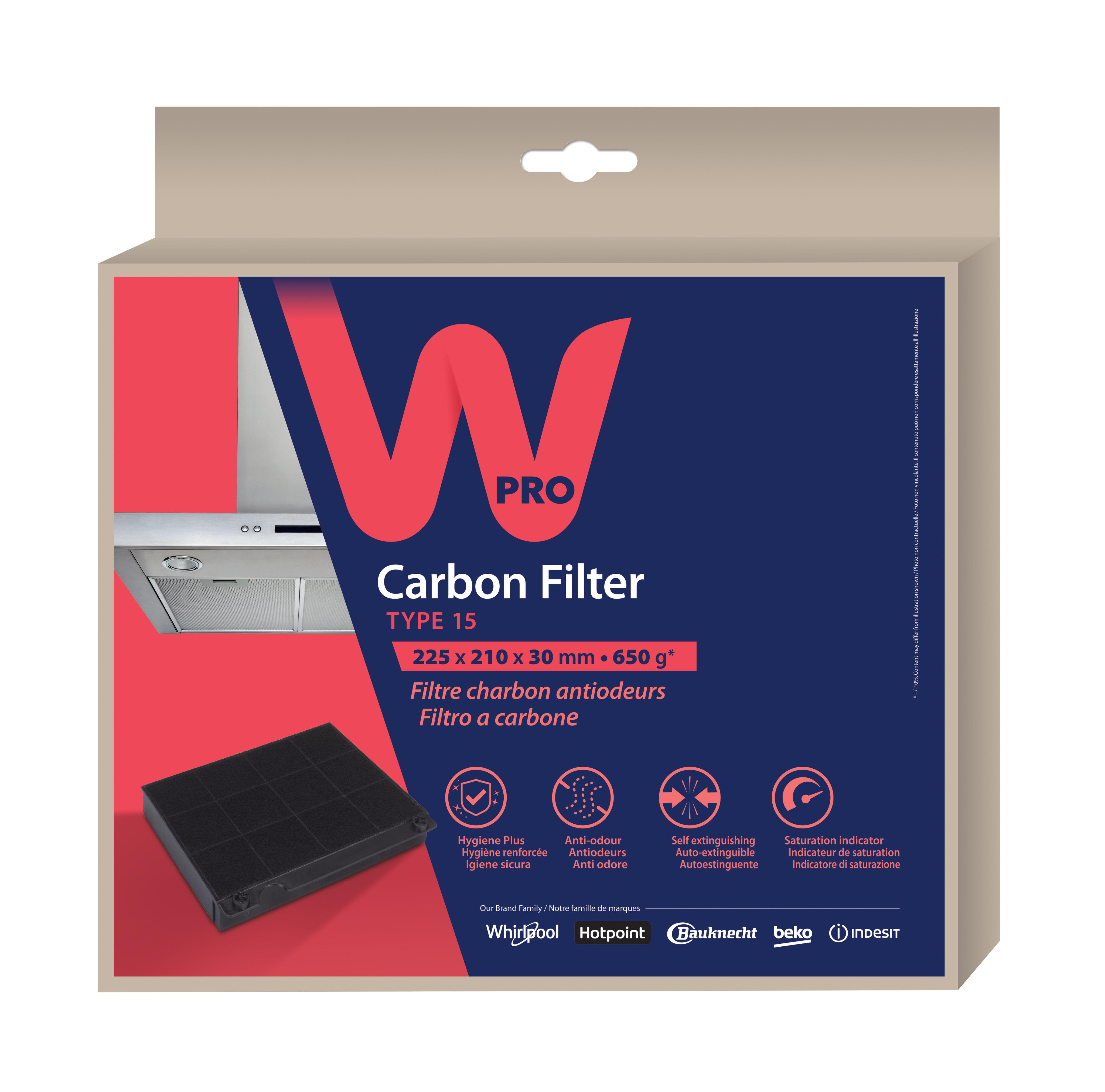 Filtro al carbonio antiodori Tipo 15