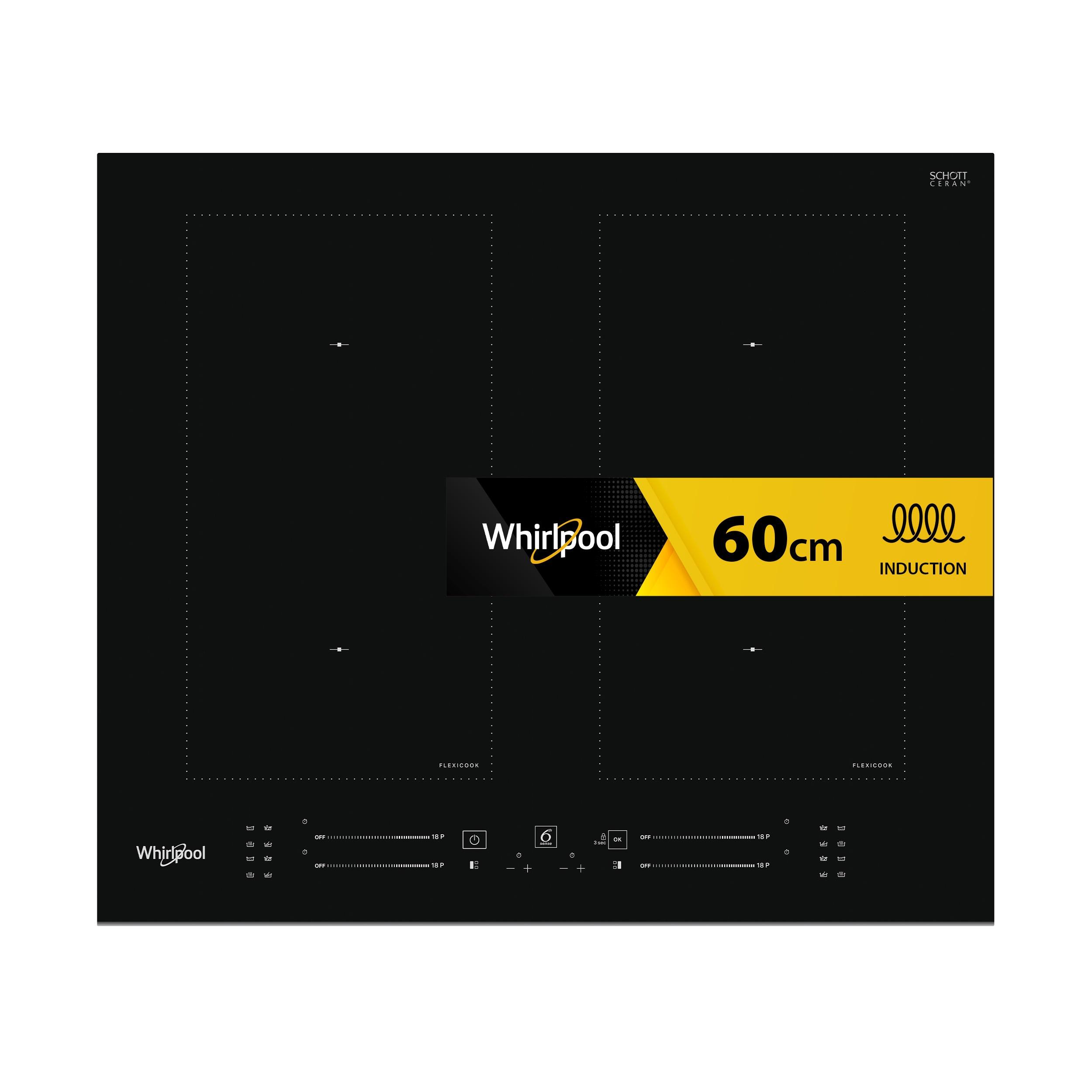 Whirlpool Kookplaat WL S3160 BF Zwart Induction vitroceramic Frontal