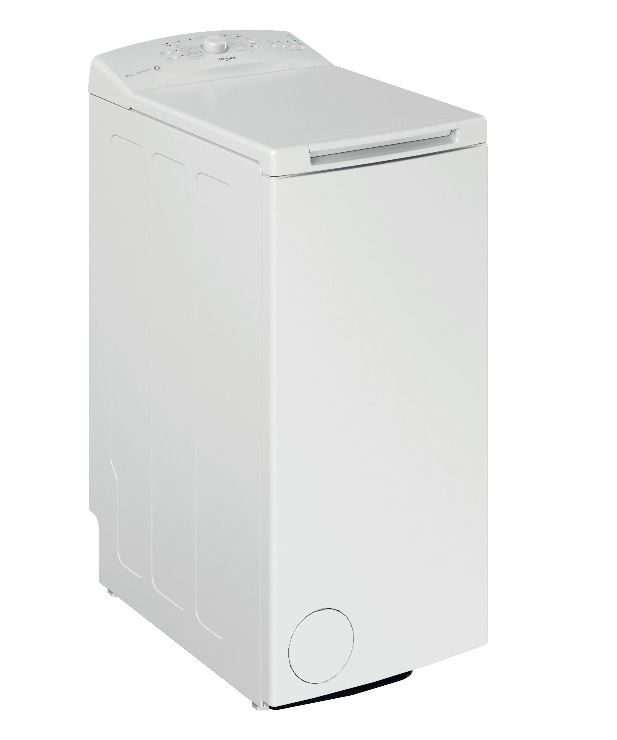 Whirlpool Tvättmaskin Fristående TDLR 6240L EU/N White Top loader C Perspective