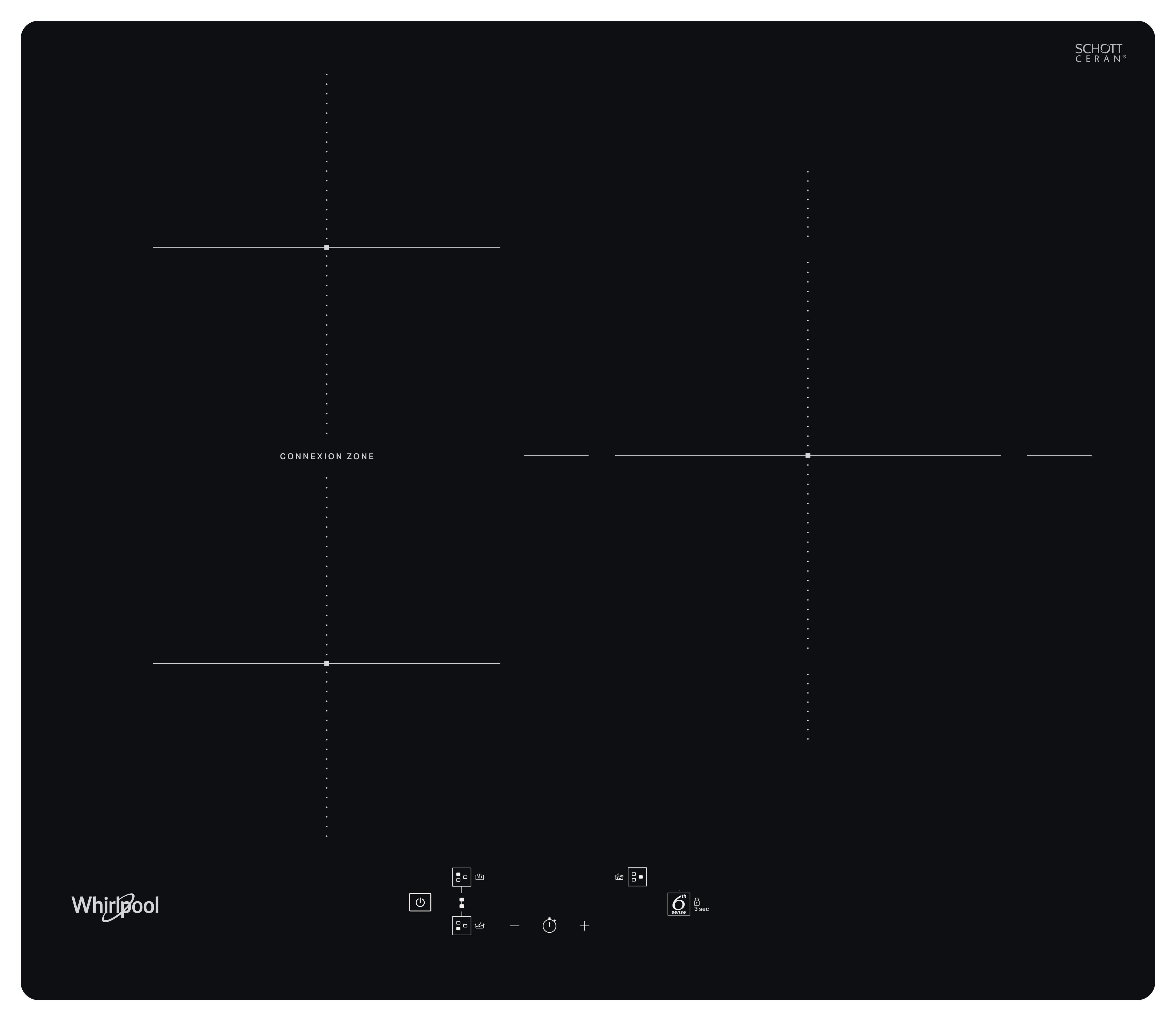Whirlpool Encimera WB Q4860 NE Negro Induction vitroceramic Frontal