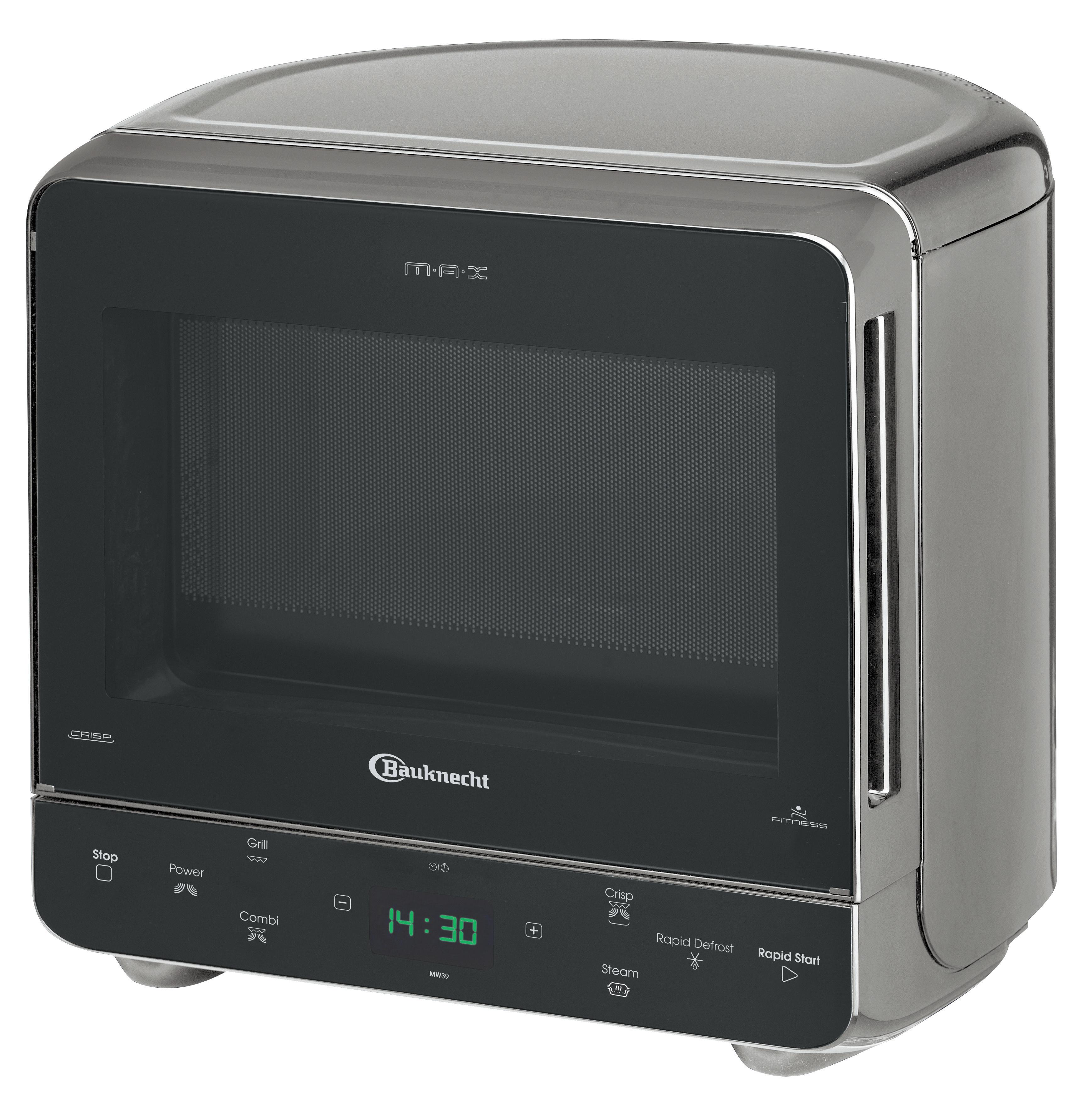 Bauknecht Microonde Apparecchio a posa libera MAX 39/SL Argento Elettrico 13 Microonde + Grill 700 Perspective