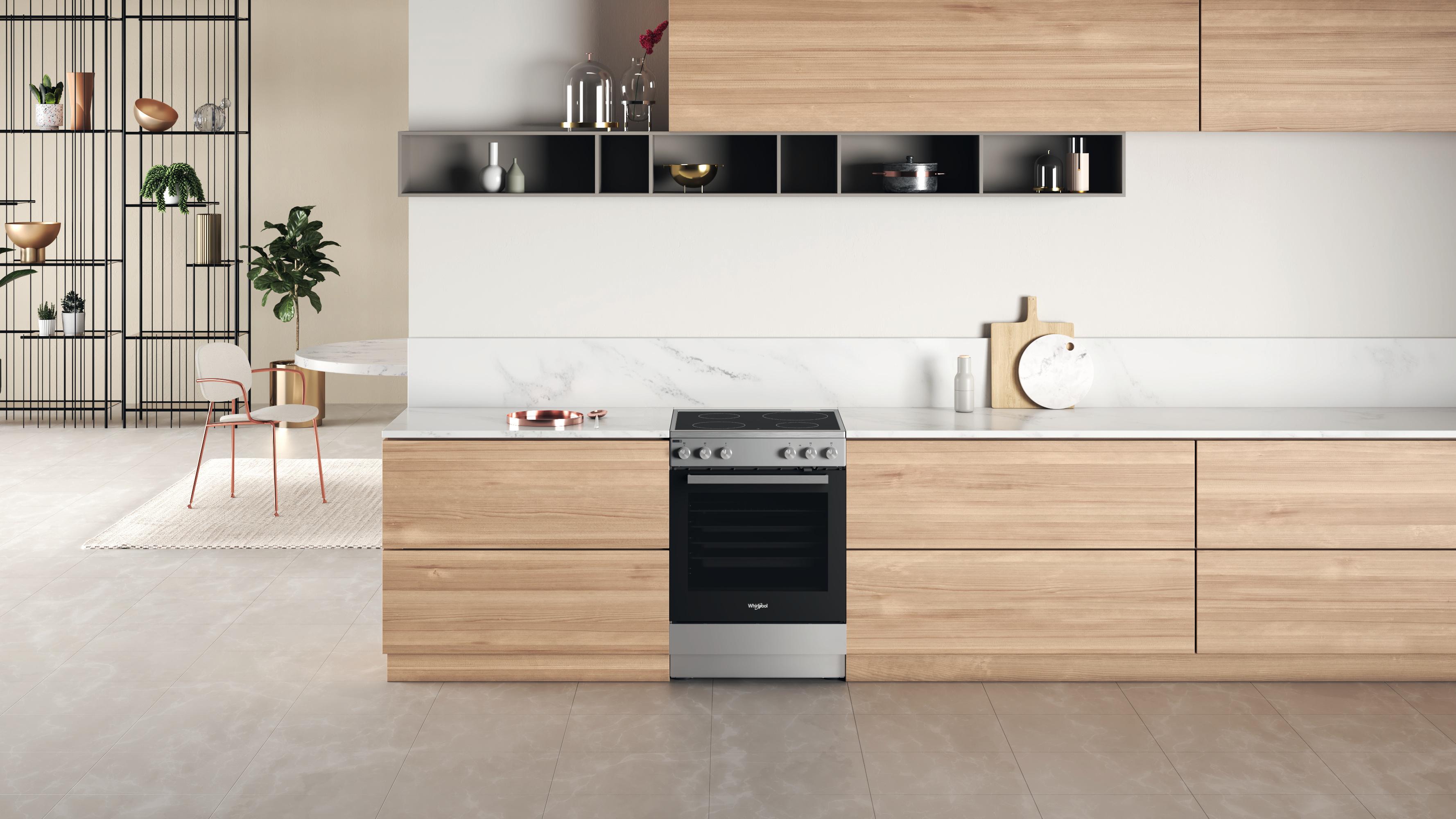 Whirlpool Komfyr WS67V5KHX/NO Inox Elektrisk Lifestyle frontal