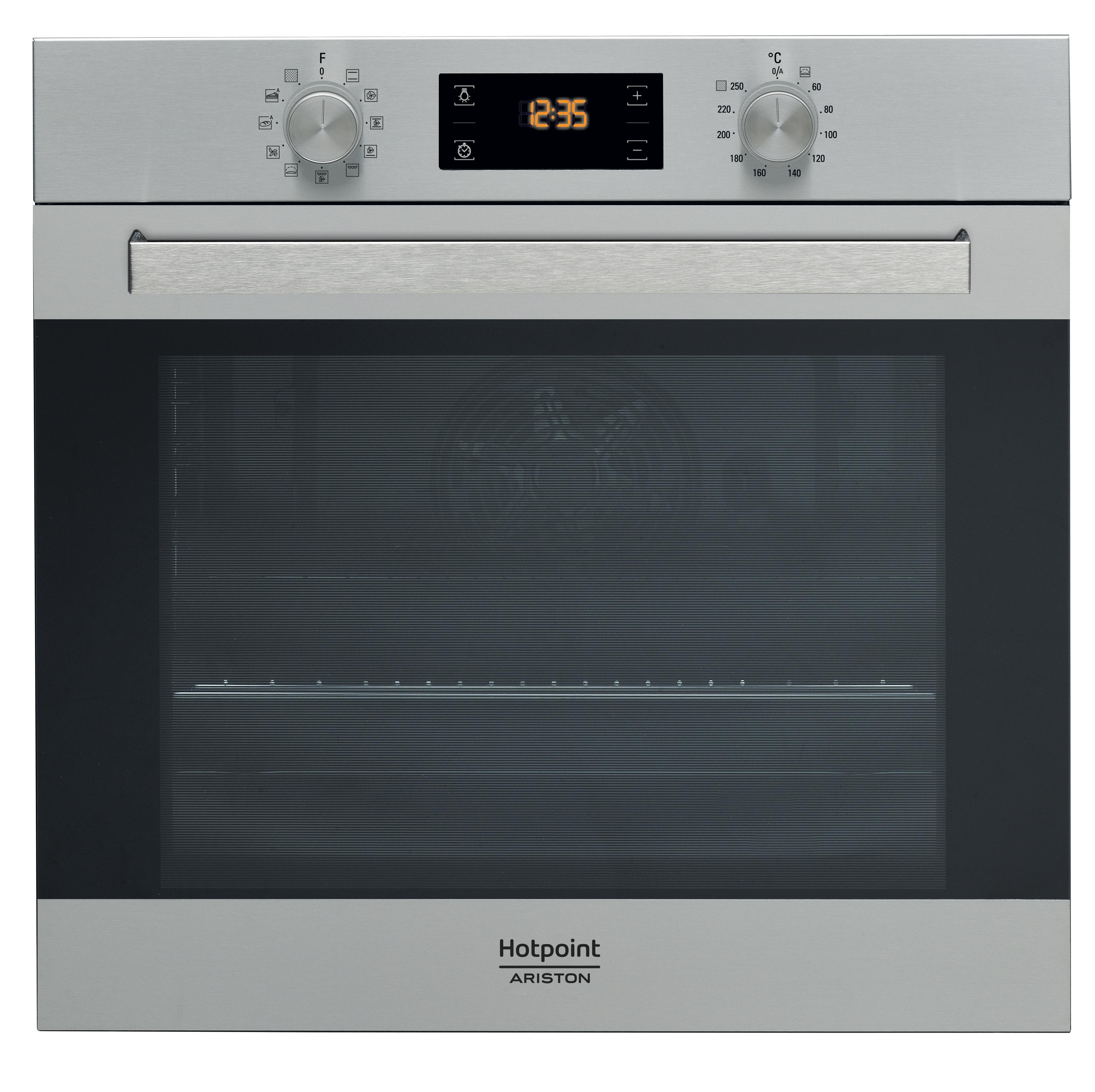 Forno elétrico de encastre Hotpoint: cor inox, auto-limpeza